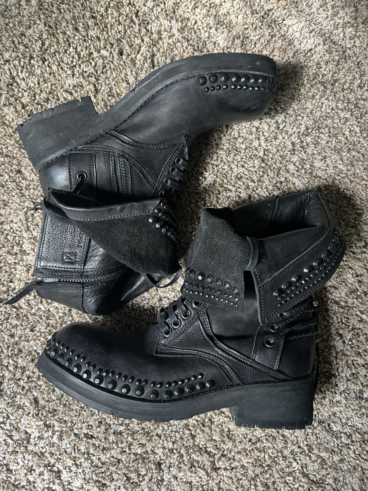 KMRii Black Chrome Braided Boots