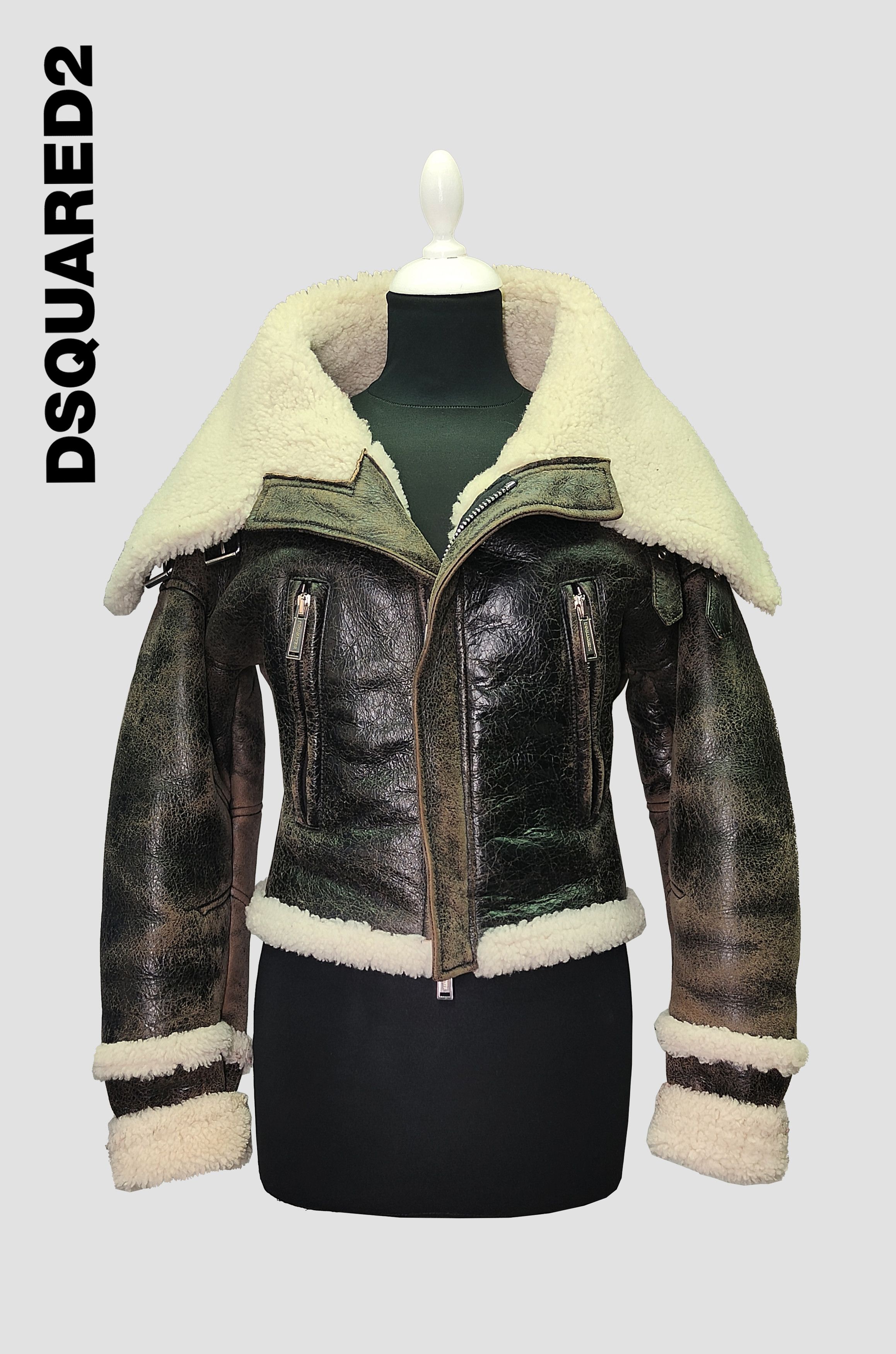 Dsquared2 Dsquared2 _ Lamb Leather Shearling _ Fur _ Aviator Jacket Size S / US 4 / IT 40 - 1 Thumbnail