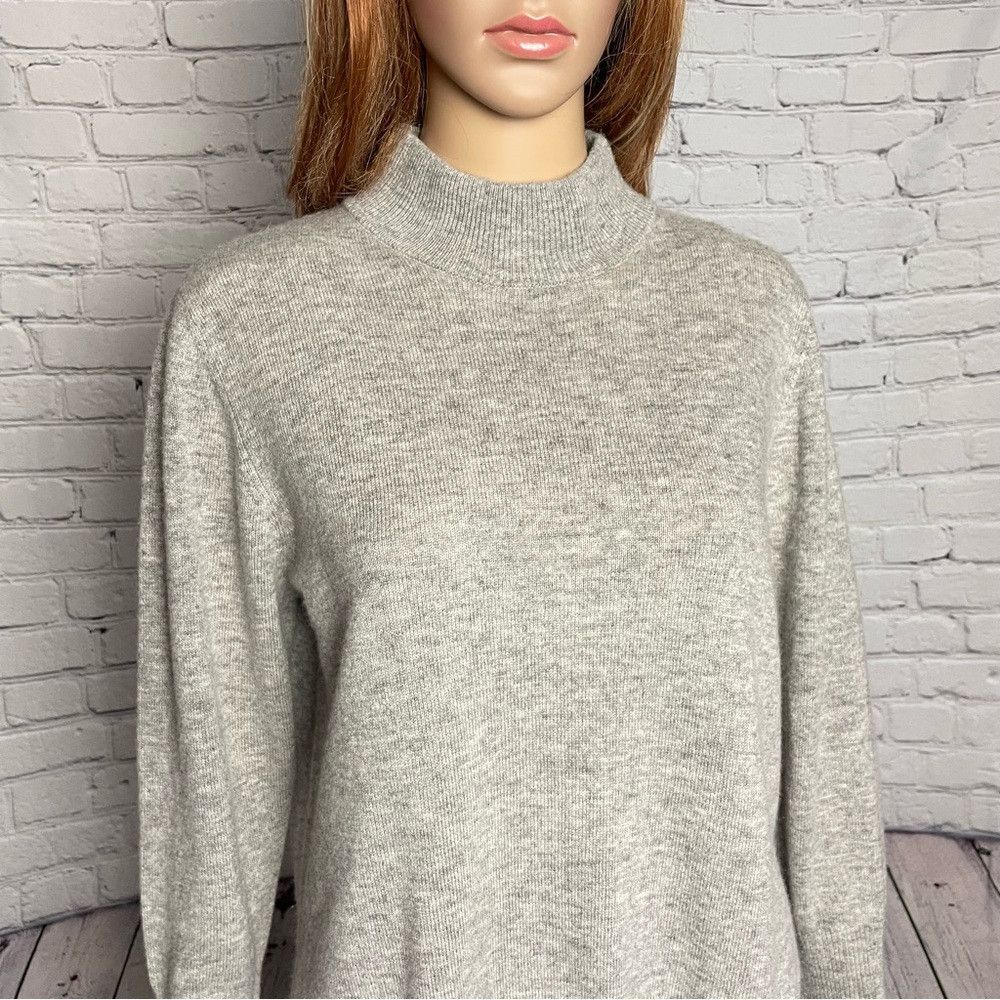 MILLY NWT New $350 Milly Wool Cashmere Ruffle Cuff Mock Neck Grey Size M / US 6-8 / IT 42-44 - 4 Thumbnail