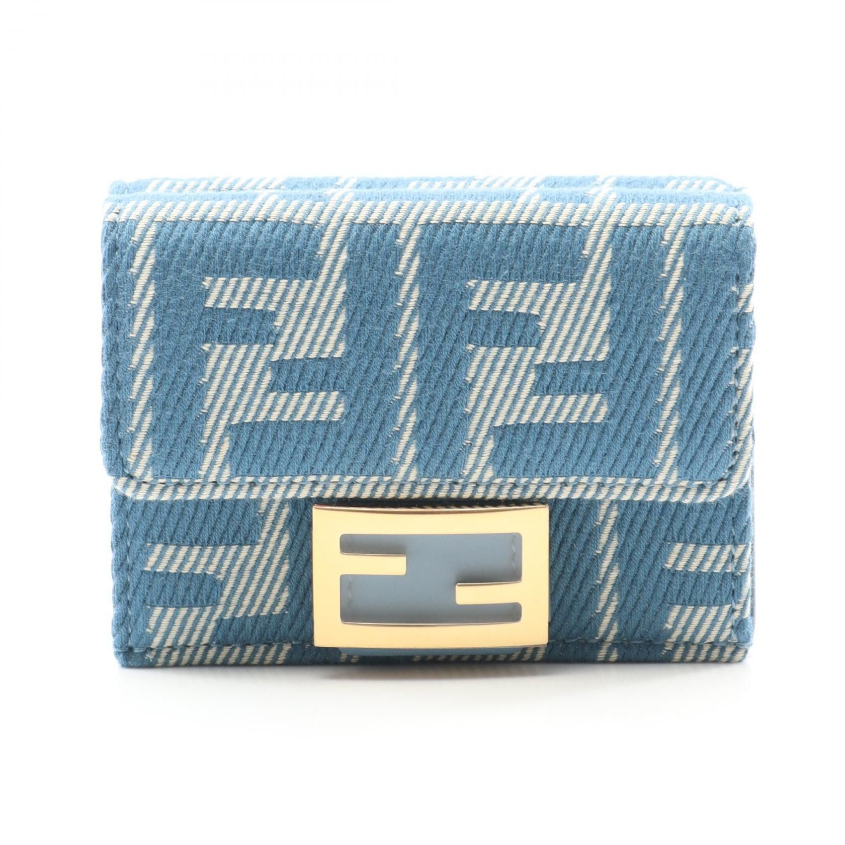 Fendi Fendi Fendi Baguette Zucca Canvas Wallet Canvas Short Wallet 8M0395AUNJF1SKL Size ONE SIZE - 1 Thumbnail