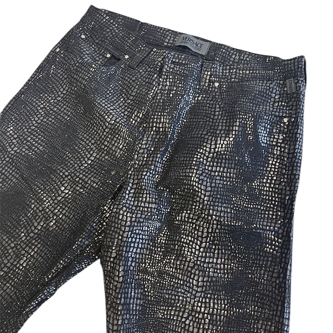 Versace Jeans Couture Vintage Versace Jeans Snakeskin Denim Size US 36 / EU 52 - 2 Thumbnail