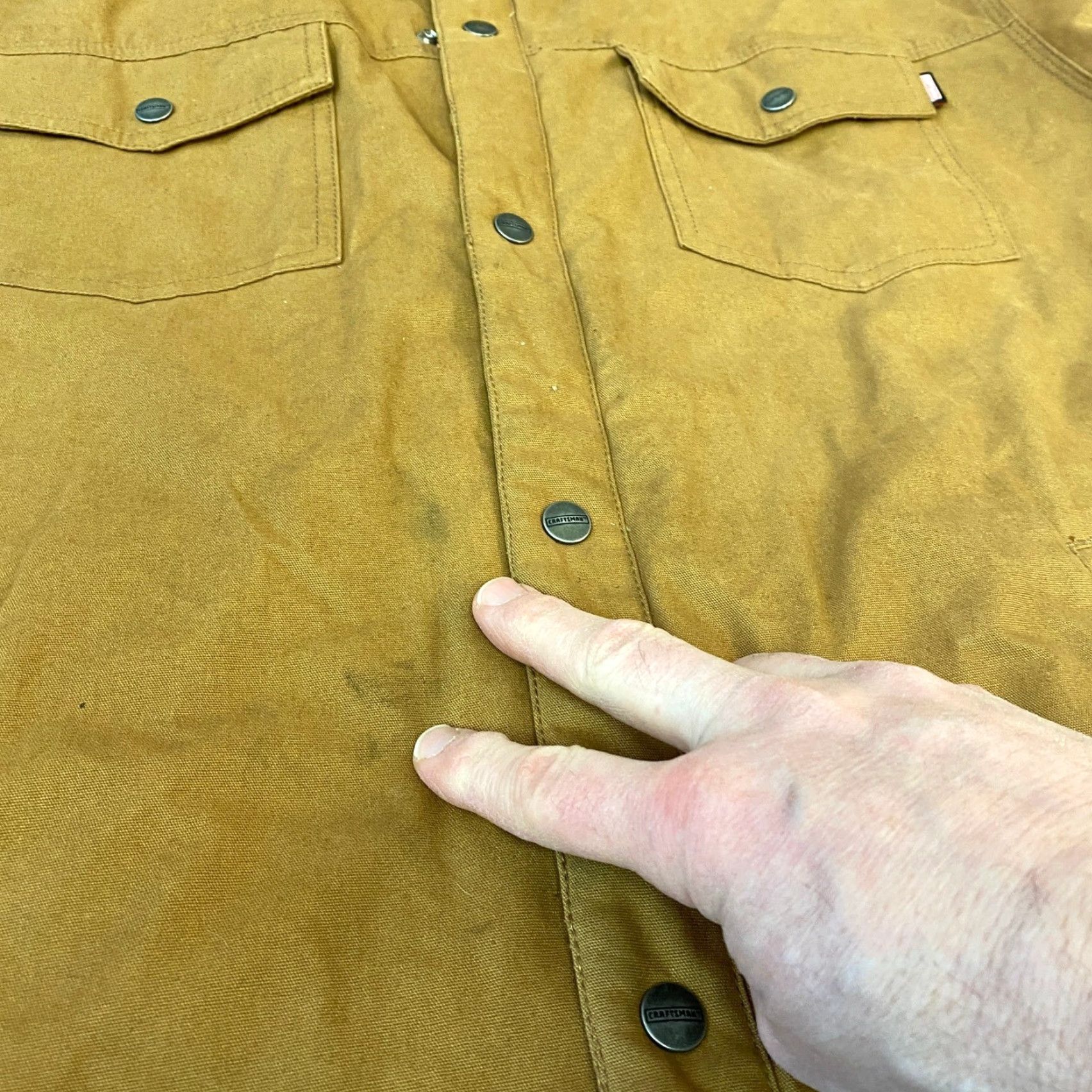 Vintage Craftsman Men L Canvas Plaid Fleece Lined Work Jacket Snap Button Shirt Coat Size US L / EU 52-54 / 3 - 6 Thumbnail