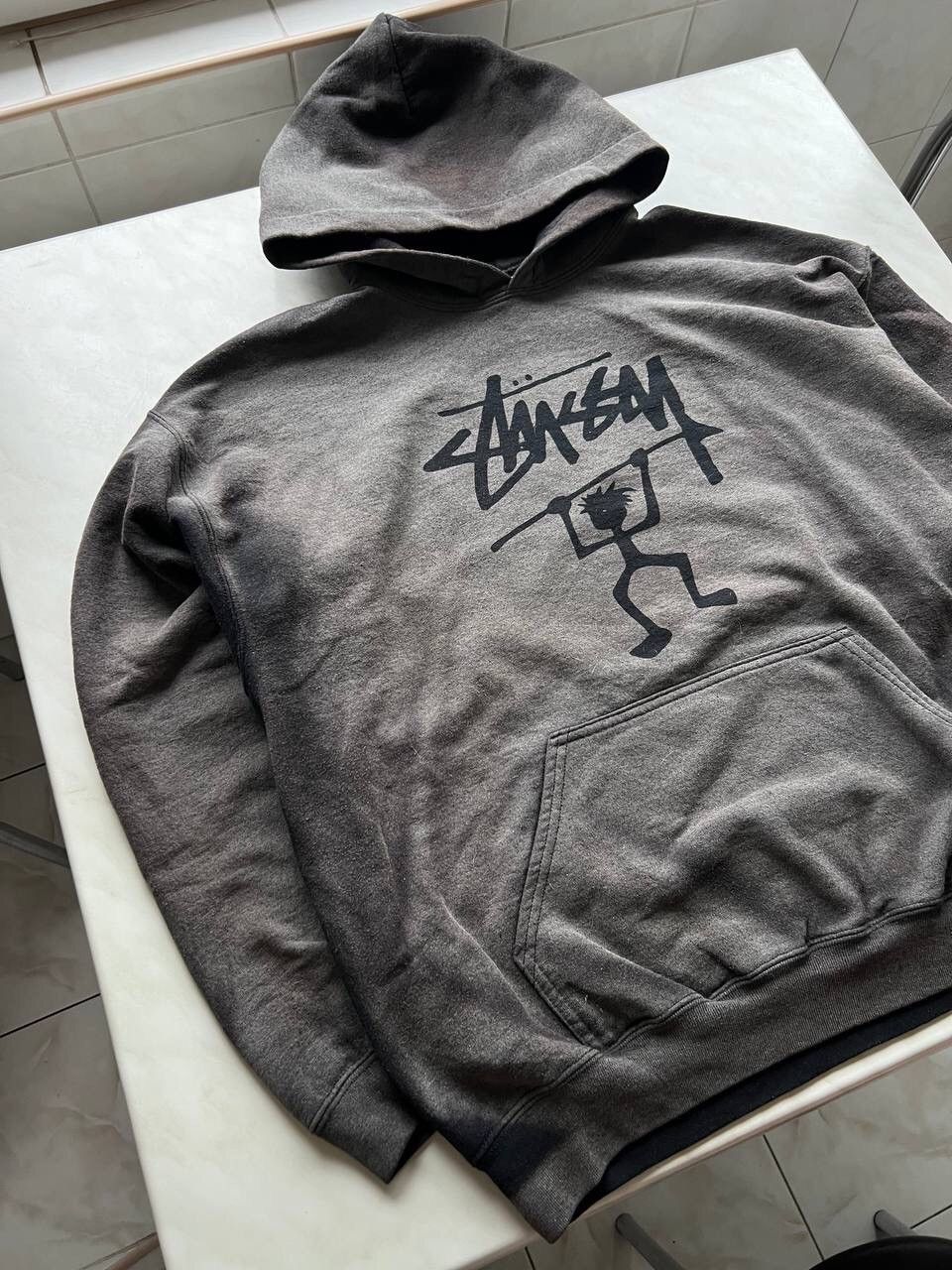 Stussy × Vintage Vintage Stussy Custom Sun Faded Hoodie Y2K OG Navy Gray Size US L / EU 52-54 / 3 - 2 Thumbnail