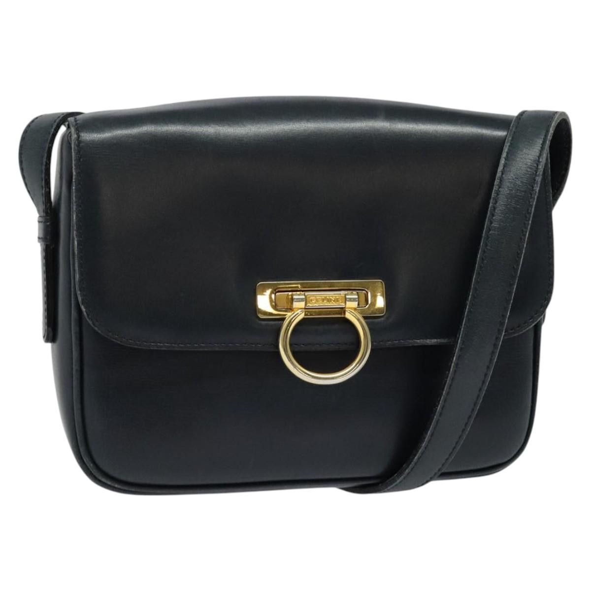 Celine CELINE Shoulder Bag Leather Navy Gold Size ONE SIZE - 1 Thumbnail
