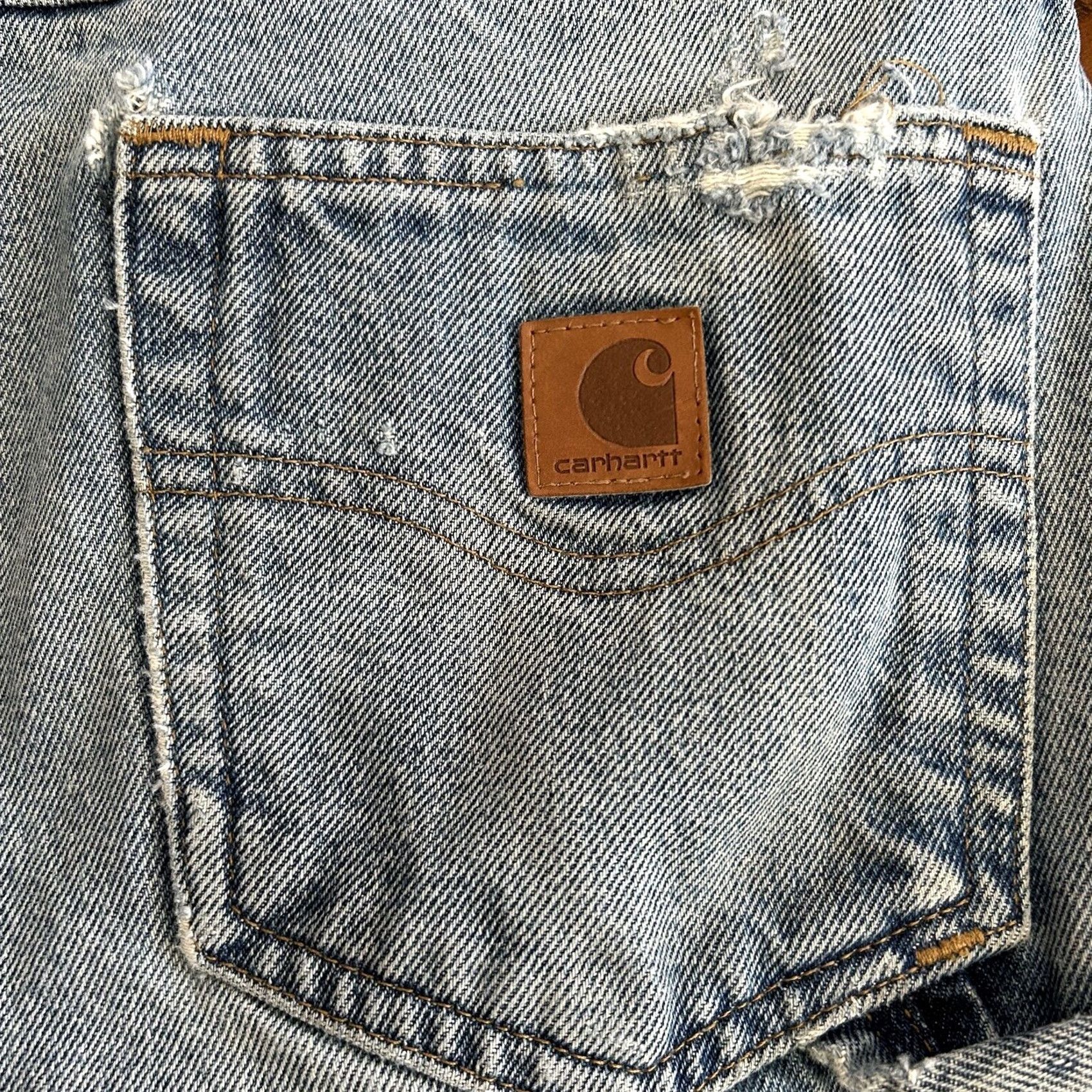 Carhartt VINTAGE Carhartt Single Knee Denim Blue Jean Relaxed Fit Distressed B171-DST Men’s 36x31 Size US 36 / EU 52 - 5 Thumbnail