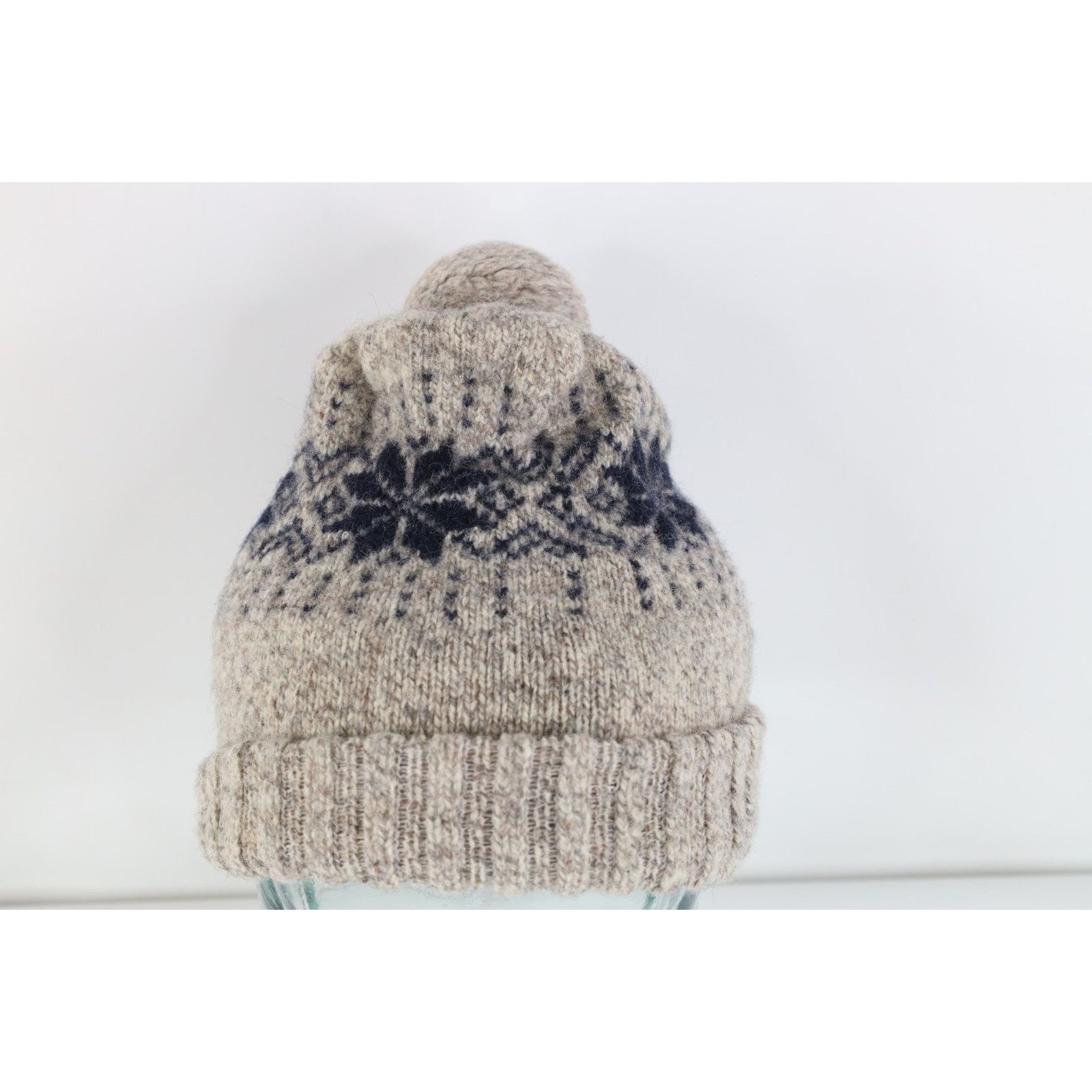 Vintage Vintage 90s Streetwear Wool Blend Knit Fair Isle Pom Beanie Size ONE SIZE - 1 Thumbnail