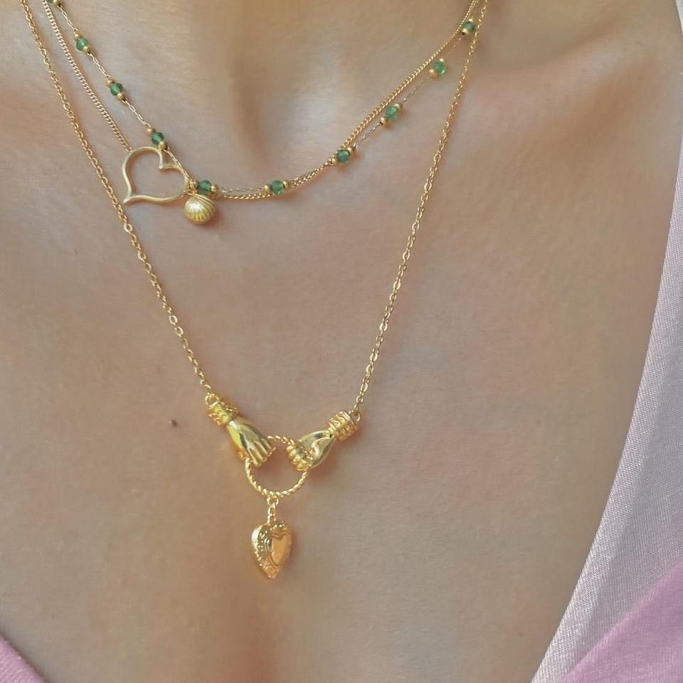 Galeries Lafayette ✨ Gold Necklace ✨ Love hands Size ONE SIZE - 6 Thumbnail