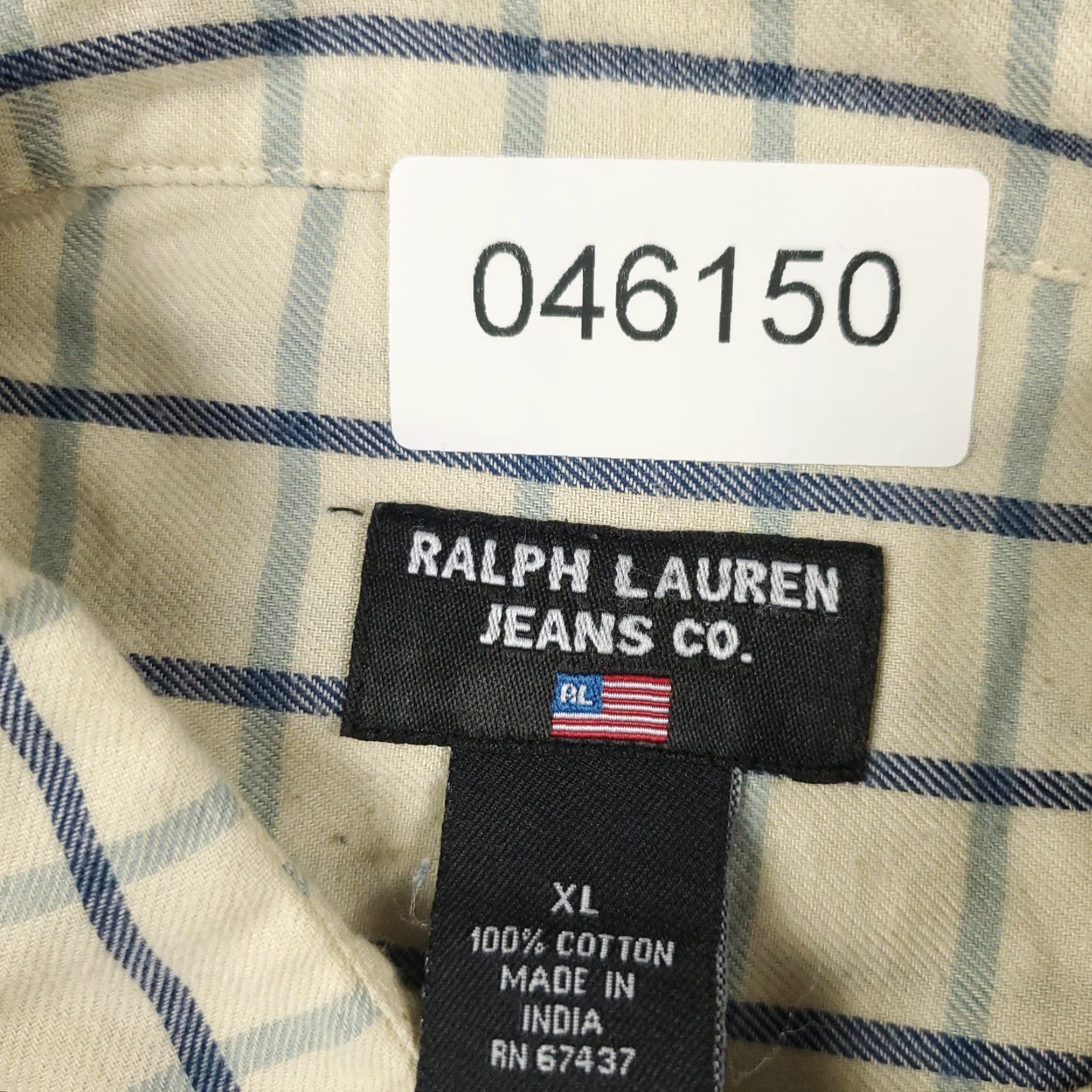 Ralph Lauren RALPH LAUREN Shirt Mens XL Blue Beige Check Casual Button Up Long Sleeve Size US XL / EU 56 / 4 - 7 Thumbnail