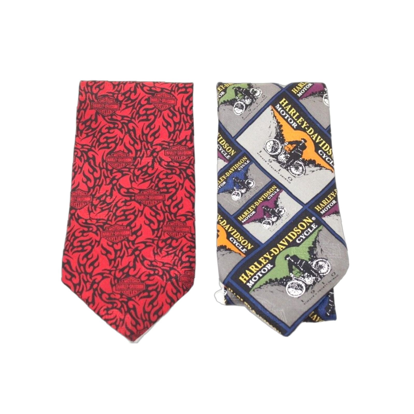 Harley Davidson Harley Davidson Silk Neckties Red Black Motorcycles Lot of 2 Size ONE SIZE - 1 Thumbnail