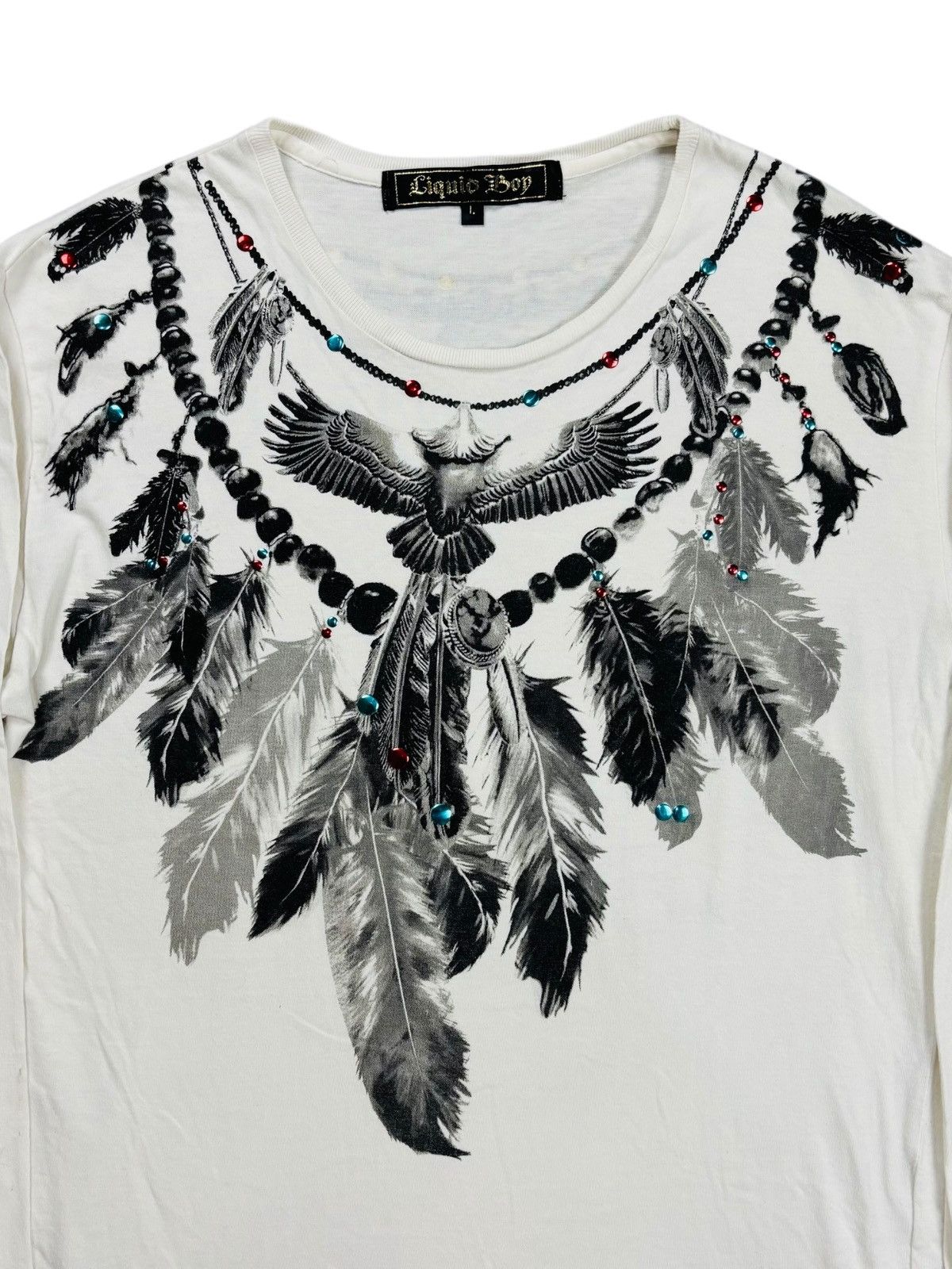 GOA 2000s Liquid Boy - Printed Ethnic Feather Necklace LS Size US M / EU 48-50 / 2 - 3 Thumbnail