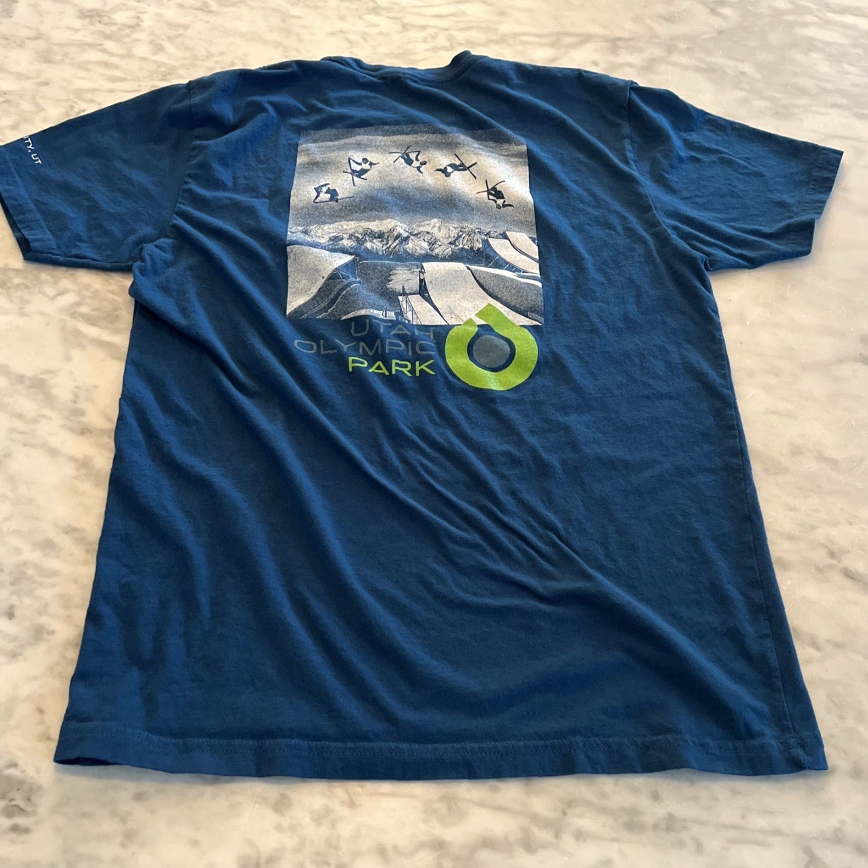 Vintage PARK Women's Blue Graphic T-Shirt Skiing Casual Short Sleeve Size L Size L / US 10 / IT 46 - 6 Thumbnail