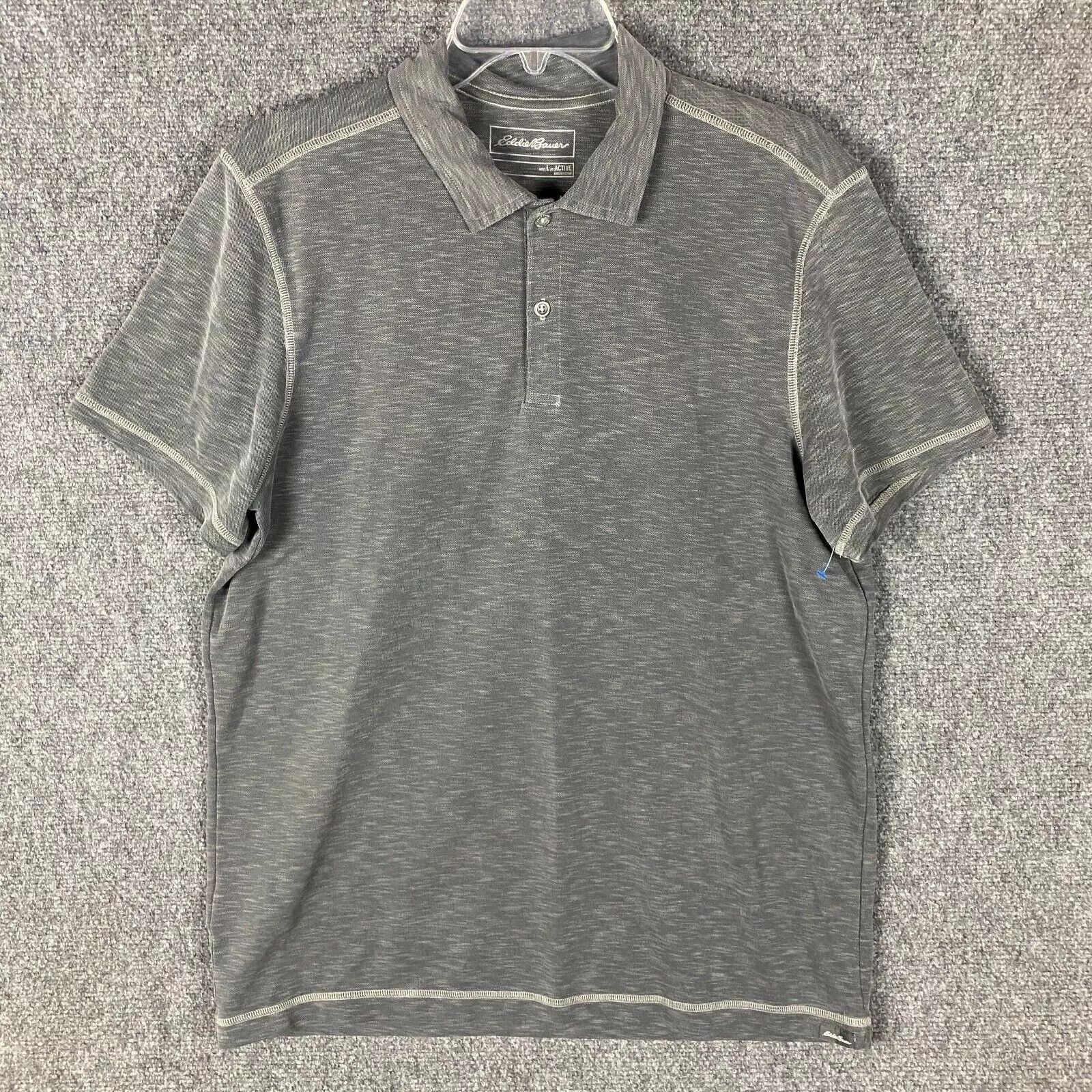 Eddie Bauer Eddie Bauer Polo Men's Large Active Gray Tencel Lyocell L Size US L / EU 52-54 / 3 - 1 Thumbnail