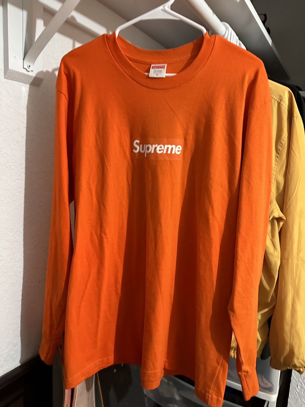 Supreme orange on orange supreme box logo long sleeve | Grailed