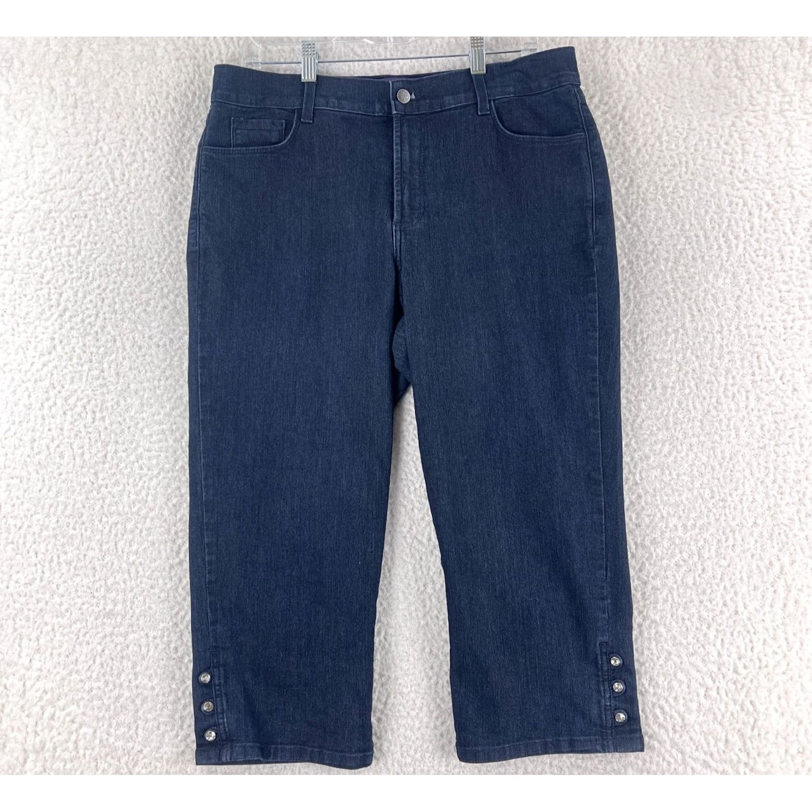 NYDJ NYJD Jeans Womens Blue Denim Cropped High-Rise Size 14 Jeans/High Rise Cropped Denim Jeans Womens 14 Blue NYDJ Size 36" / US 14 / IT 50 - 2 Thumbnail