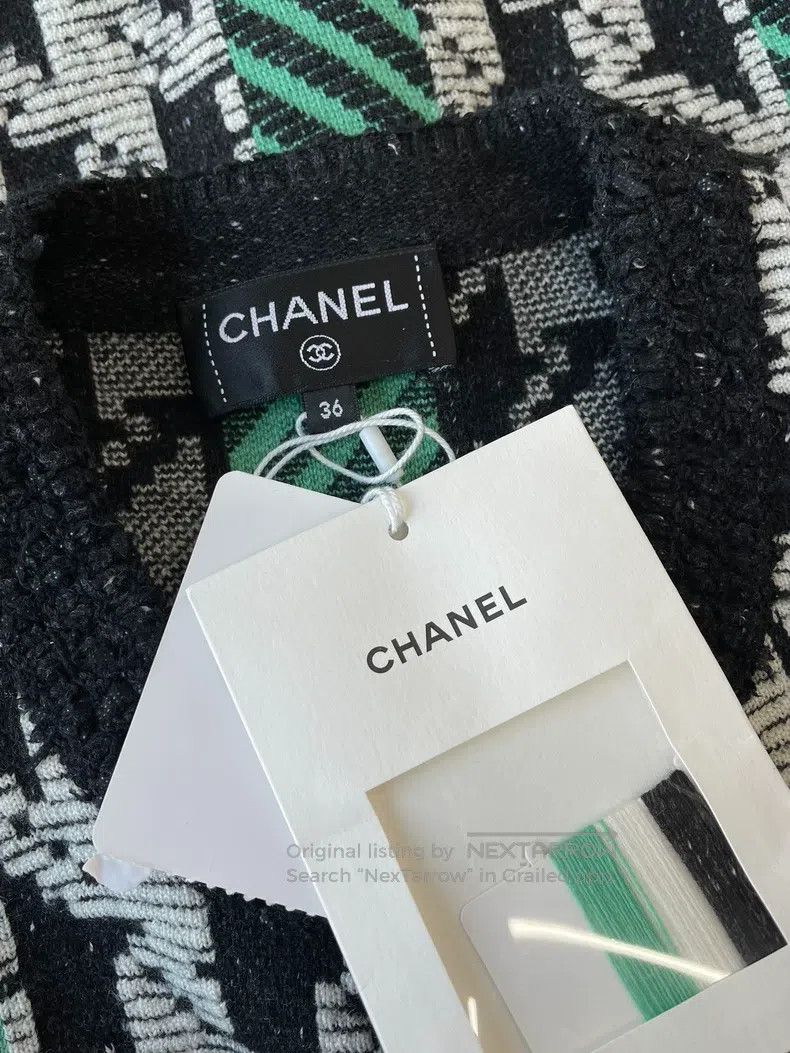 Chanel Chanel 24A green thousand-bird check colour block jacket Size XS / US 0-2 / IT 36-38 - 6 Thumbnail