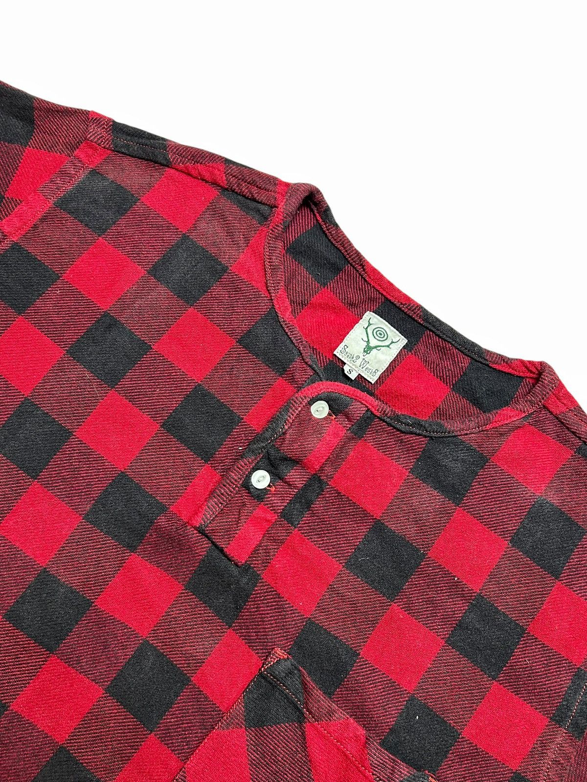 South2 West8 South2 West8 S2W8 Nepenthes Plaid Flannel Collarless Shirt Size US L / EU 52-54 / 3 - 5 Thumbnail