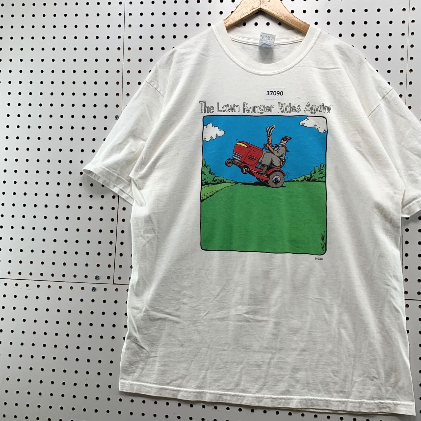 Gildan VINTAGE Lawnmower Funny Shirt Mens XL White John Deere Lawn Mower Size US XL / EU 56 / 4 - 3 Thumbnail