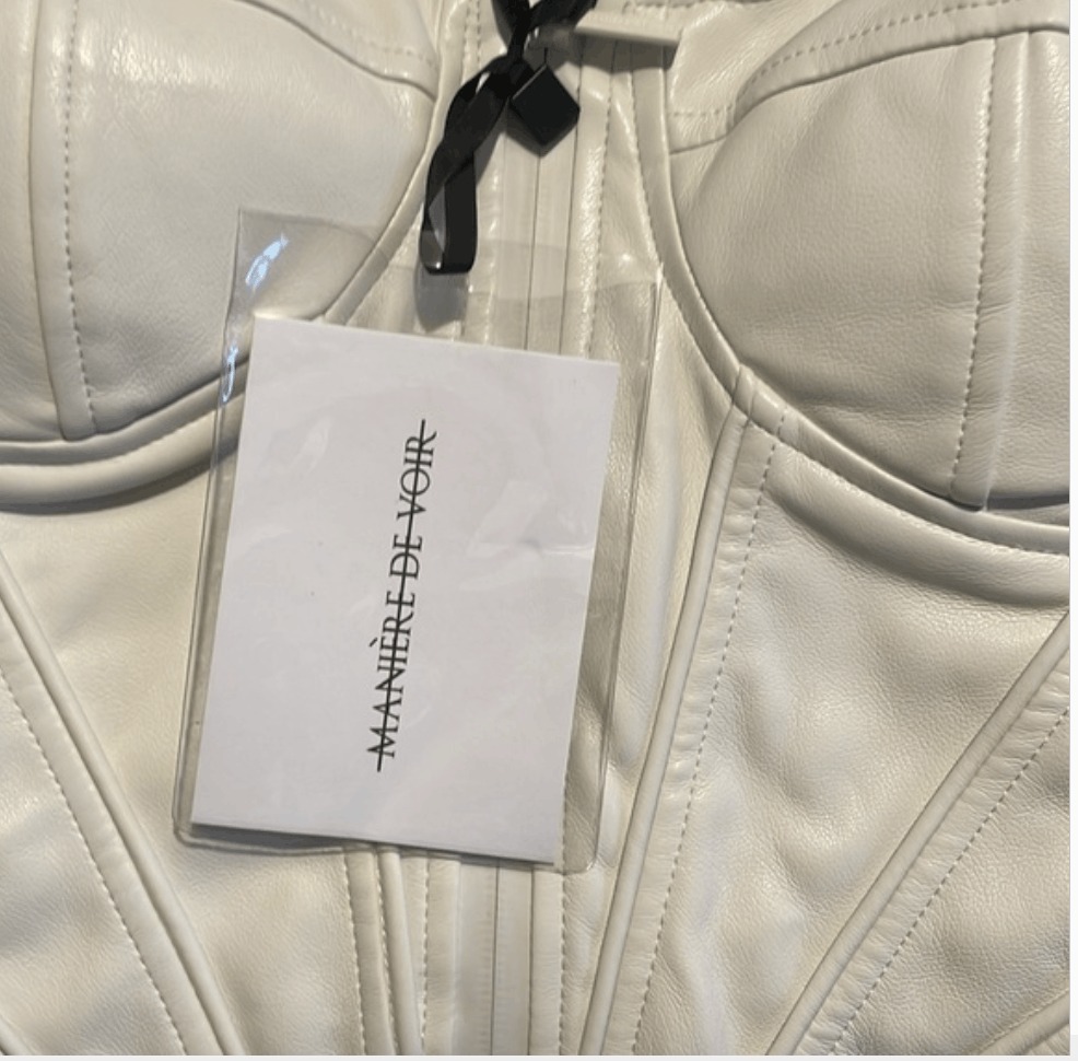Maniere De Vior Maniere de voir vegan leather corset top with zip in Size XL / US 12-14 / IT 48-50 - 4 Thumbnail