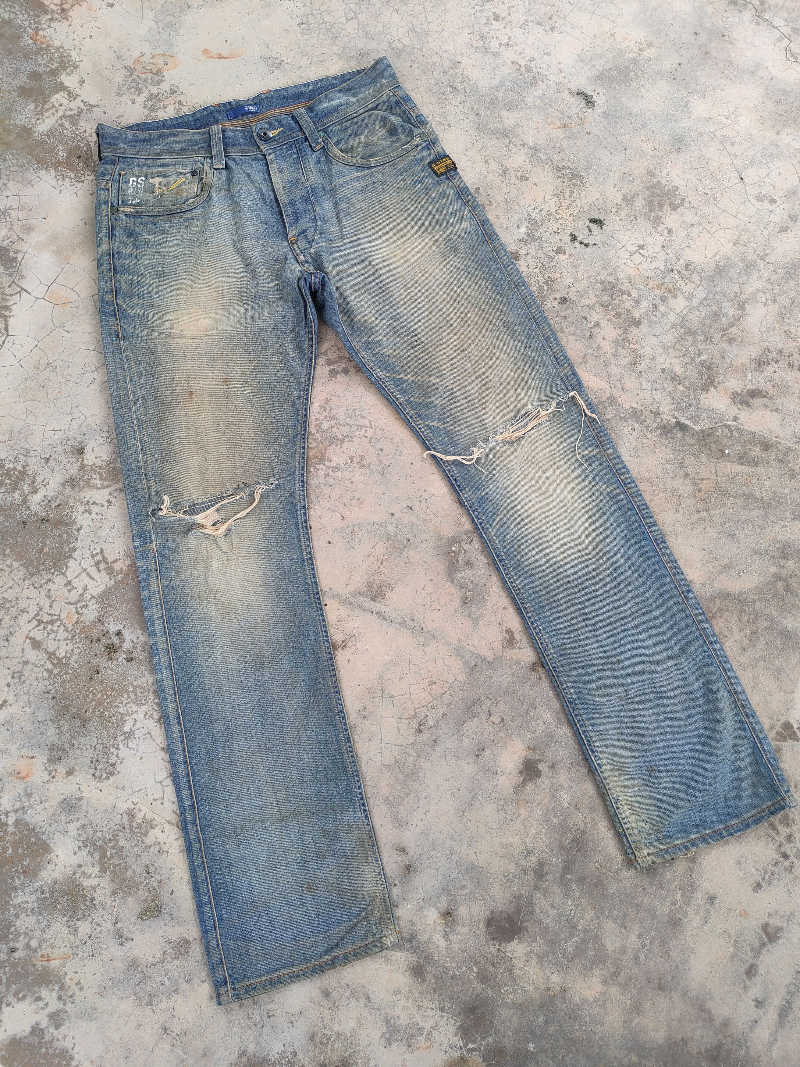 G-Star VINTAGE GSTAR RUSTY DISTRESSED JEAN DENIM PANTS Size US 33 - 2 Thumbnail