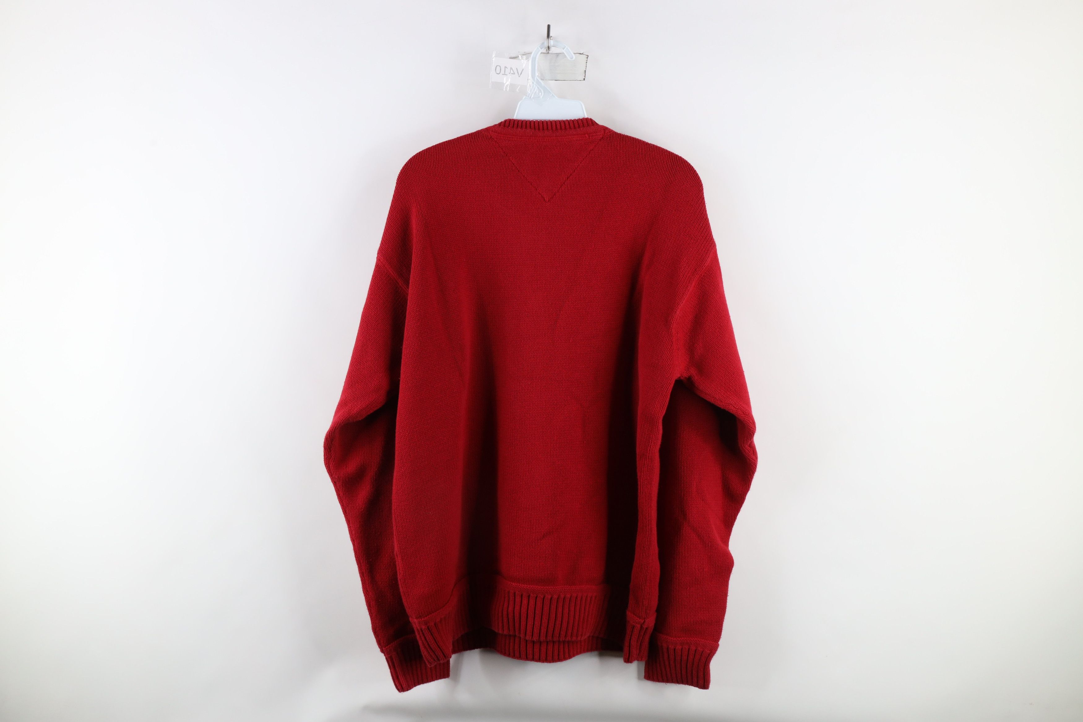 Tommy Hilfiger × Vintage Vintage 90s Tommy Hilfiger Heavyweight Cotton Knit Sweater Size US XL / EU 56 / 4 - 6 Thumbnail