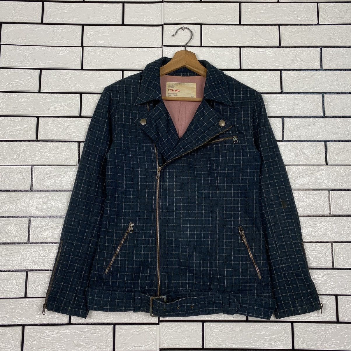 Issey Miyake 📌Biker Jacket Double Collar Nicole Club Tartan Bondage Size US M / EU 48-50 / 2 - 2 Thumbnail