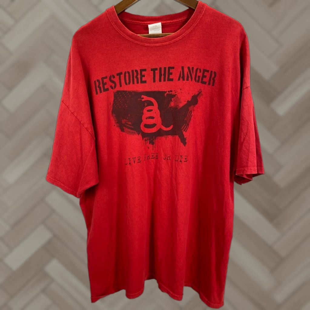 Gildan Gildan T-Shirt Mens Red 2XL Crew Neck Short Sleeve Patriotic USA Free! Size US XXL / EU 58 / 5 - 1 Thumbnail