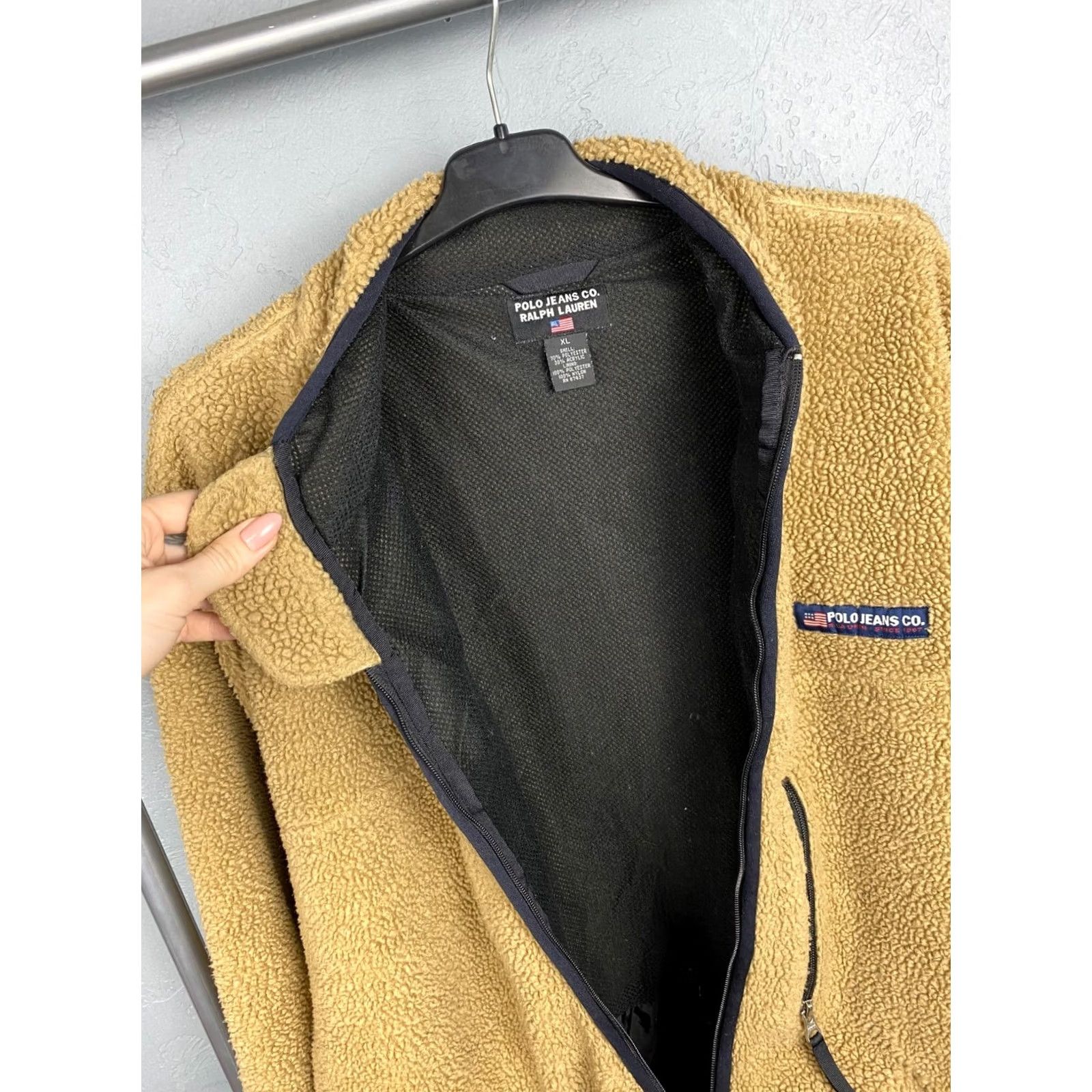 Polo Ralph Lauren Polo Ralph Lauren Jeans Company Deep Pile Sherpa Teddy Fleece Jacket Mens XL Beige Beiged? Size US XL / EU 56 / 4 - 7 Thumbnail