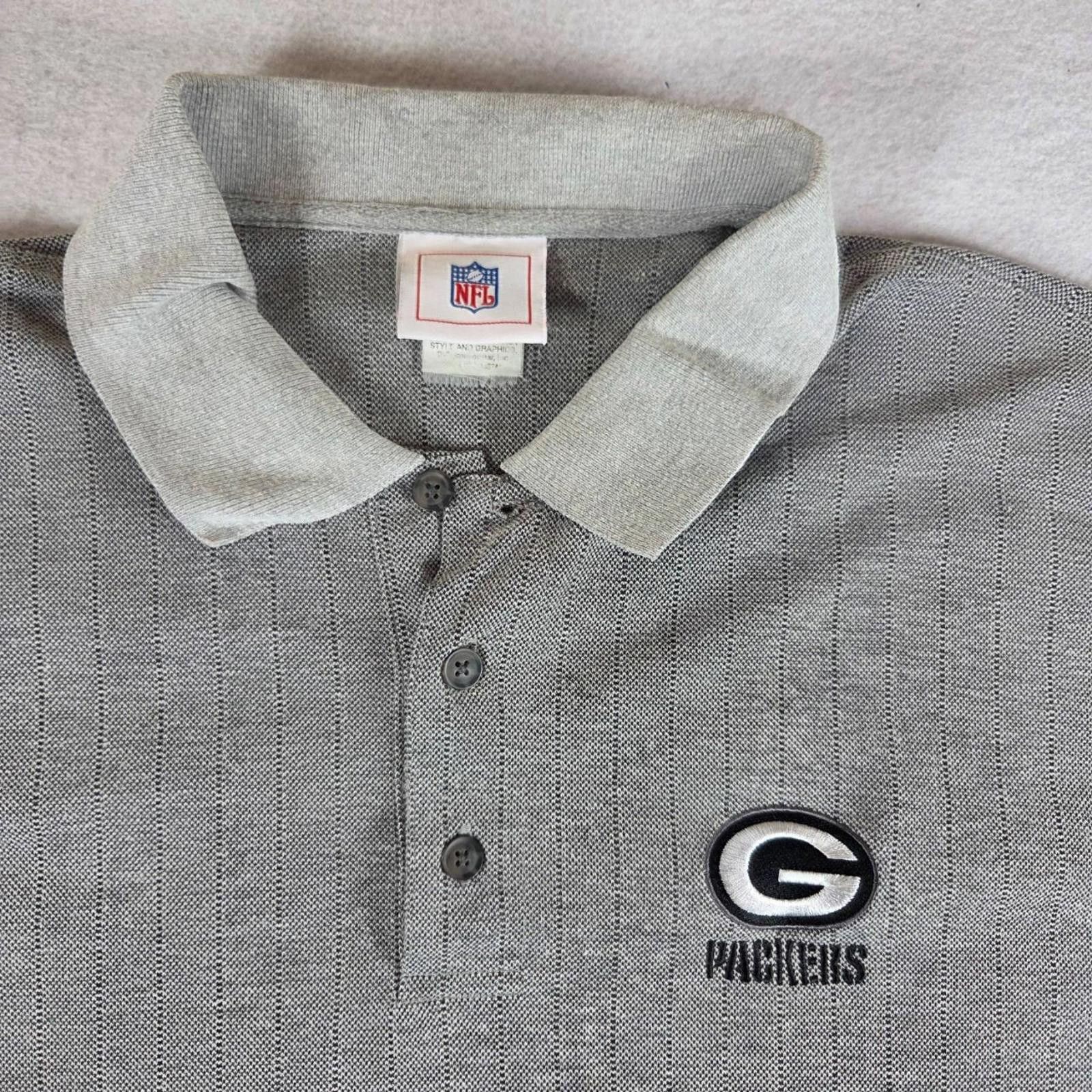 NFL VTG NFL Team Apparel Men's Green Bay Packers Polo XL Gray Size US XL / EU 56 / 4 - 2 Thumbnail
