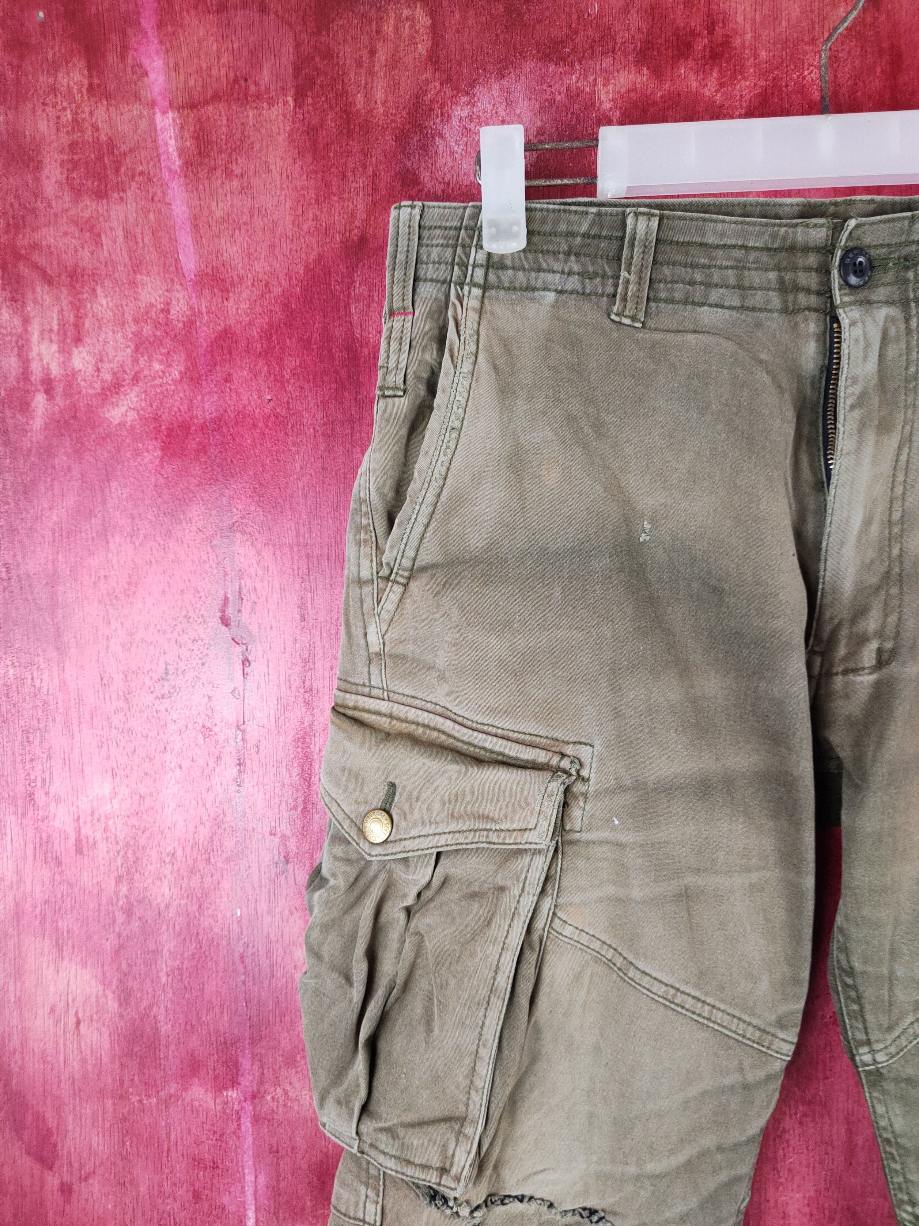 Japanese Brand Geride Brown Faded Multipocket Tactical Cargo Pants #S1502 Size US 32 / EU 48 - 3 Thumbnail