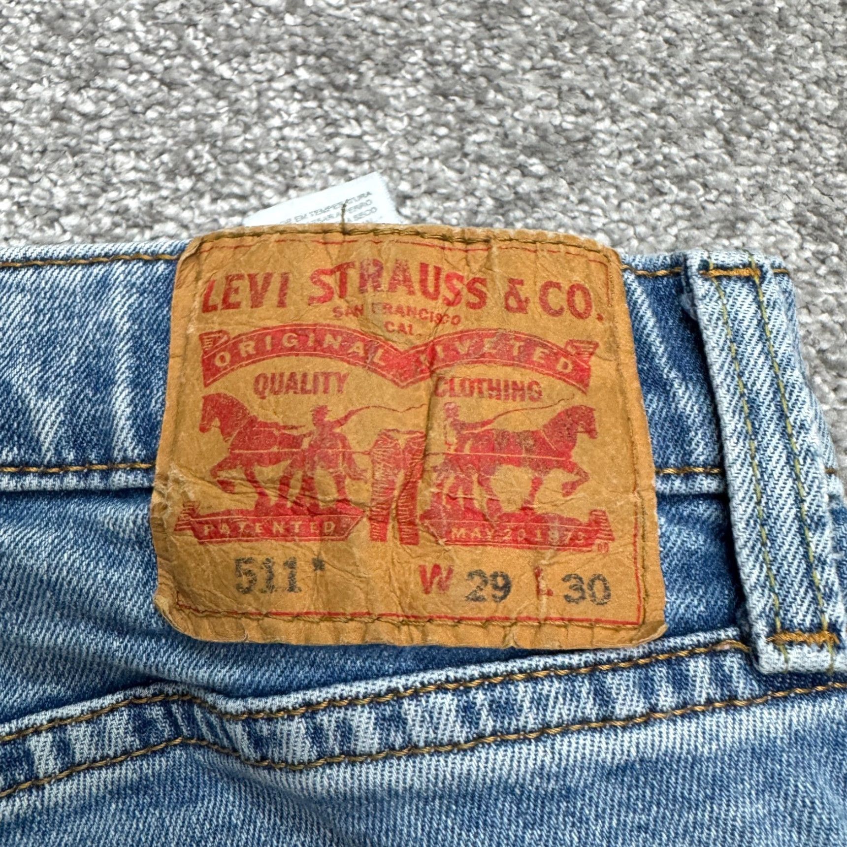 Levi's Levi's 511 Slim Fit Denim Jeans Mens 29x30 Blue Medium Wash Straight Leg Casual Size US 29 - 7 Thumbnail