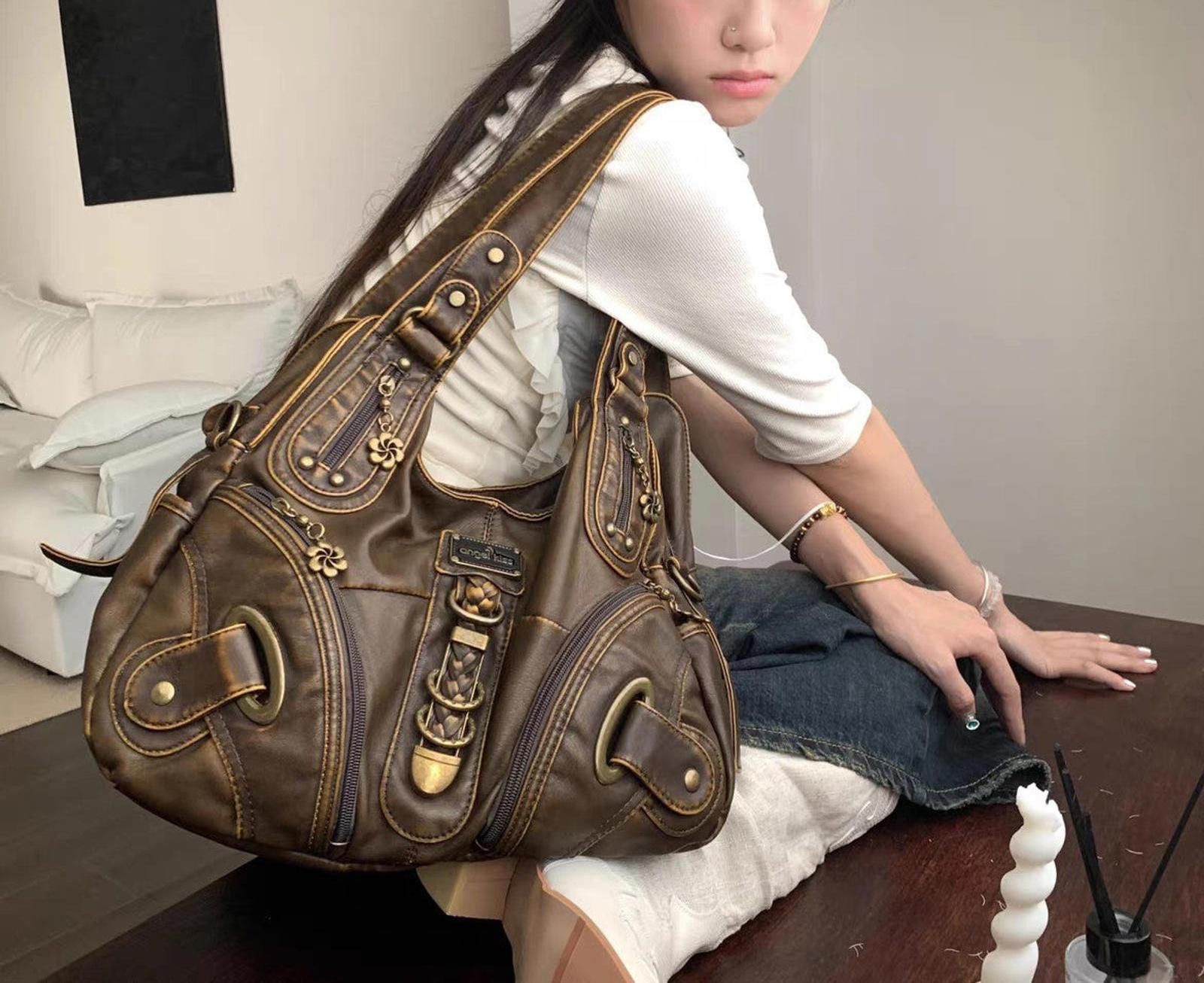 Vintage Wasteland Tote Bag – Maillard Crossbody, Spicy Girl Fit Size ONE SIZE - 1 Thumbnail