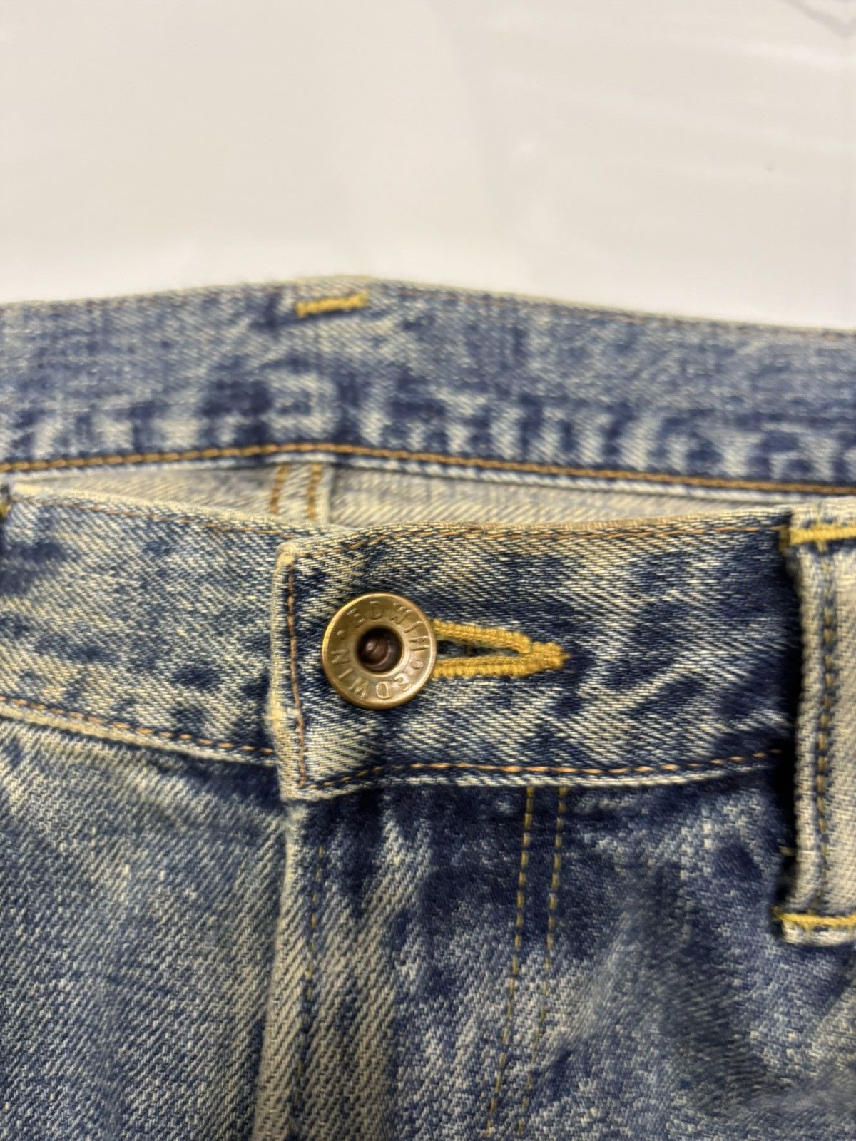 Edwin 🔥EDWIN 505X SELVEDGE BAGGY JEANS DISTRESSED DENIM Size US 33 - 11 Thumbnail
