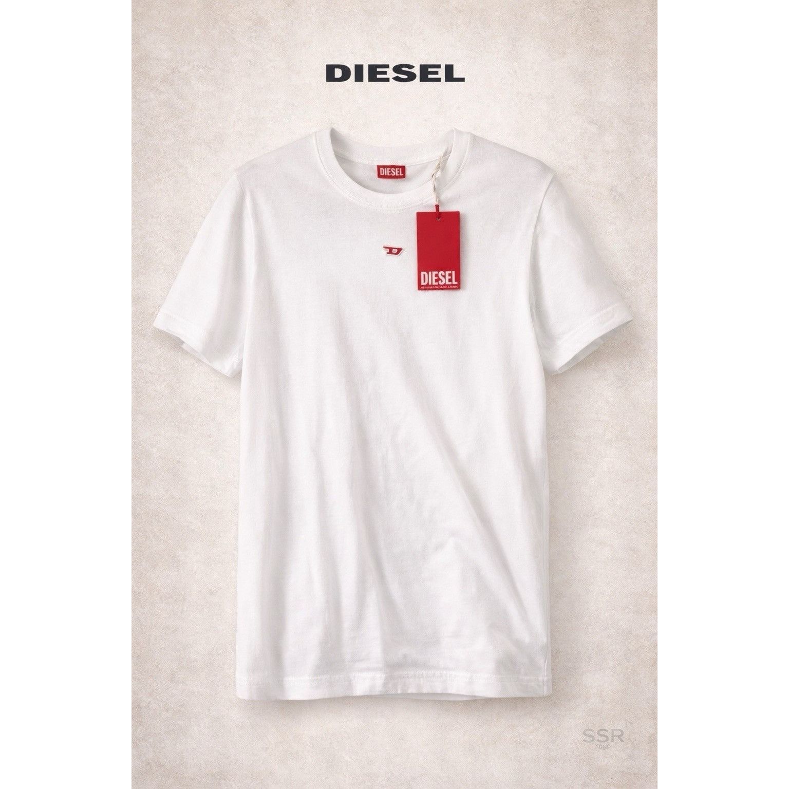 Diesel Diesel White Crewneck T-Shirt Embroidered Logo Tee New With Size US M / EU 48-50 / 2 - 1 Thumbnail