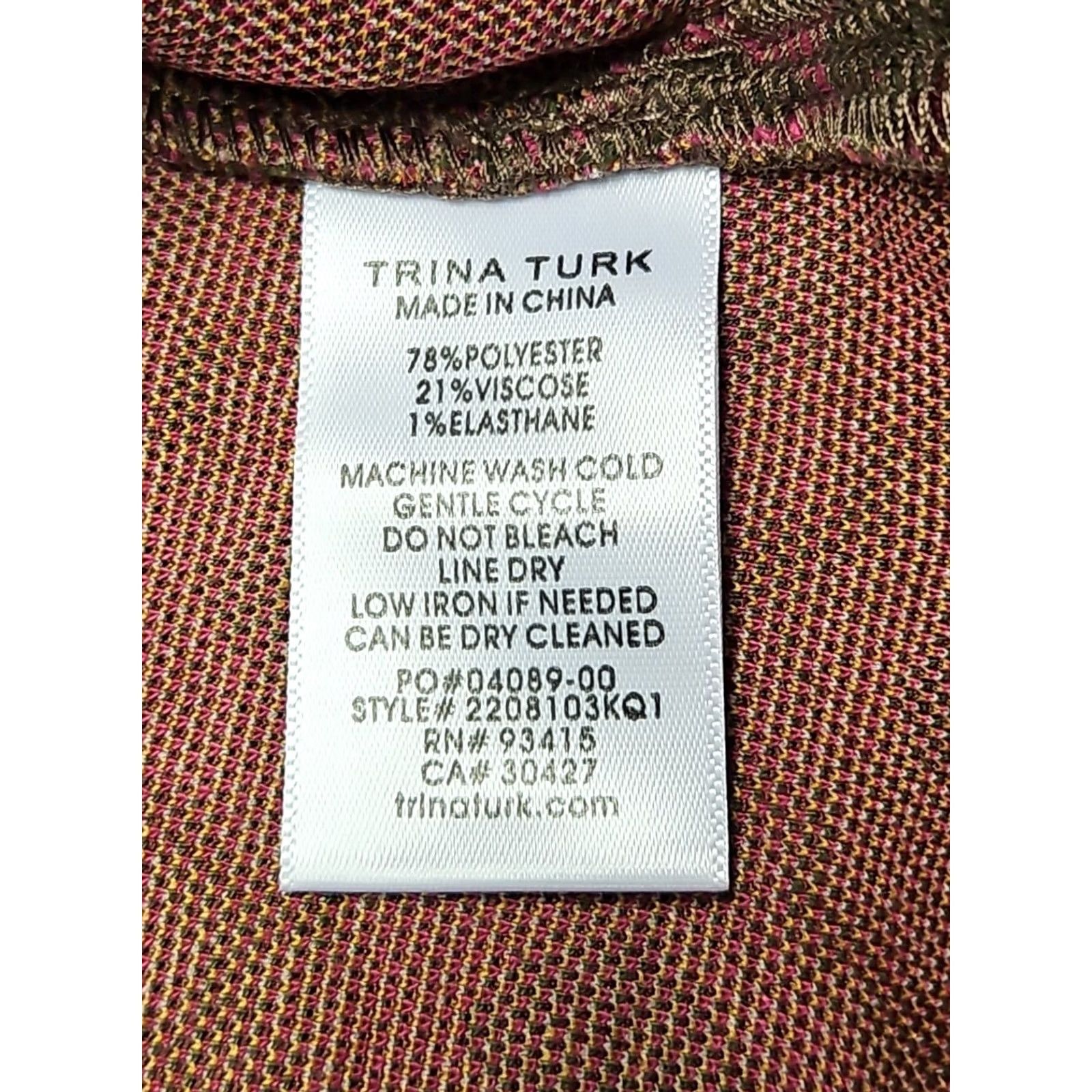 Trina Turk Trina Turk Dress Mini Shift Sleeveless Mock Neck Geometric Retro Burgundy Pink NWT XL Womens Subcategory: Dress Size XL / US 12-14 / IT 48-50 - 6 Thumbnail