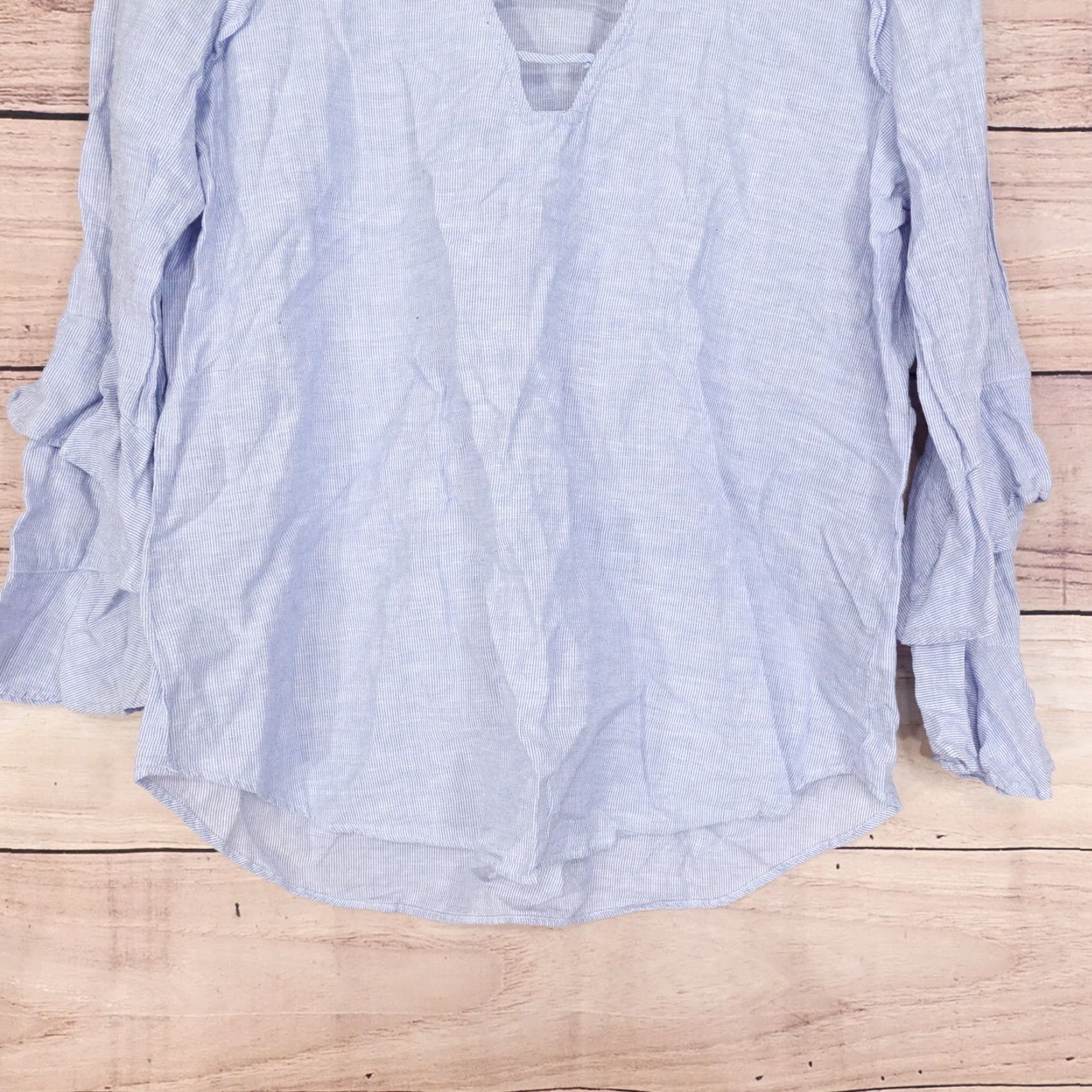 Express Express Women's Long Sleeve Blue Striped Blouse S Casual Seasonal Size S / US 4 / IT 40 - 3 Thumbnail