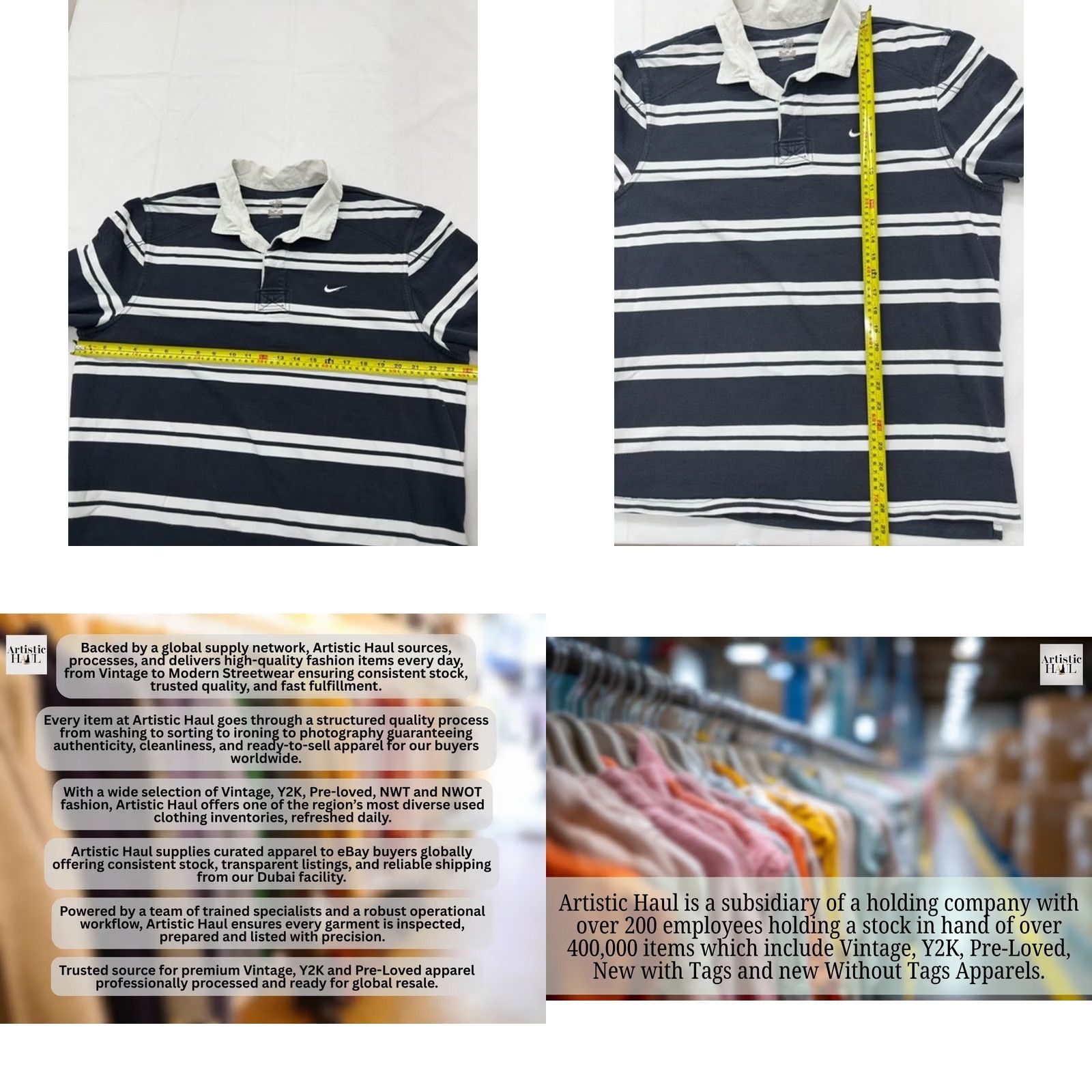 Nike Nike Athletic Dept Rugby Polo Shirt XL Navy White Stripe Cotton Short Sleeve Men Size US XL / EU 56 / 4 - 8 Thumbnail