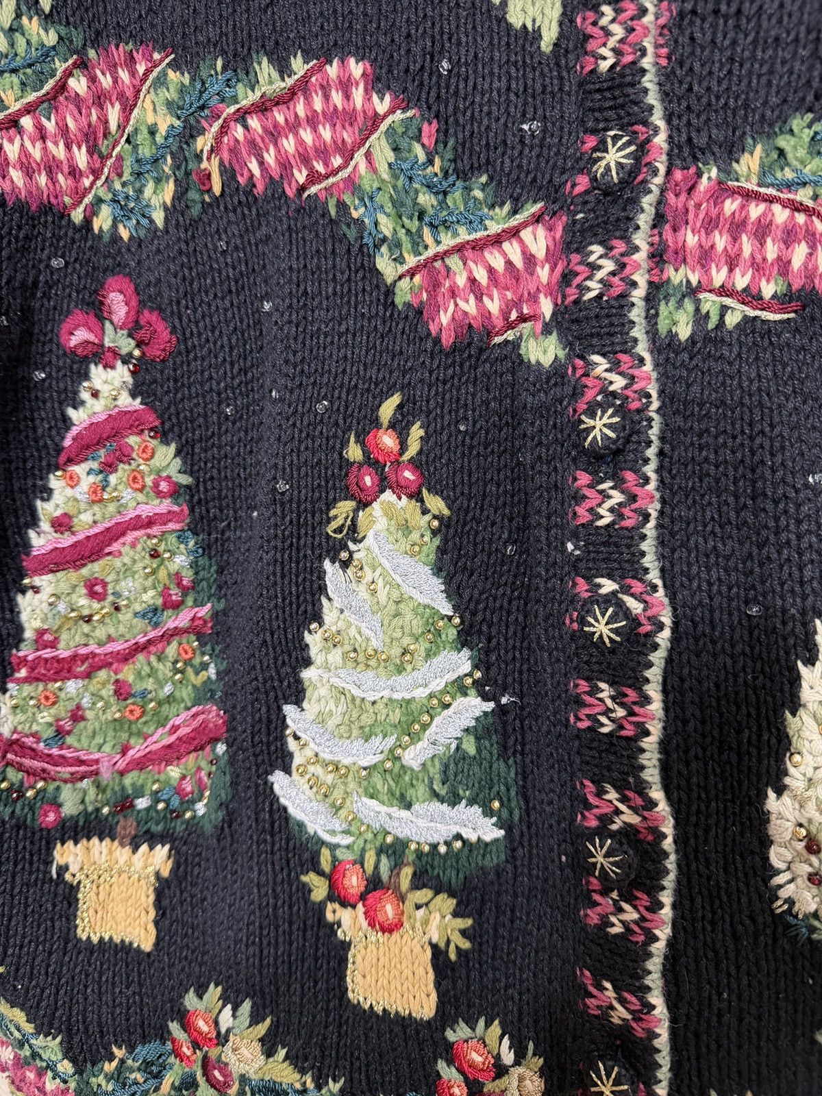 Other Heirloom Collectibles Black Christmas Cardigan Sweater 26/28 Size 3XL / US 20-22 - 7 Thumbnail
