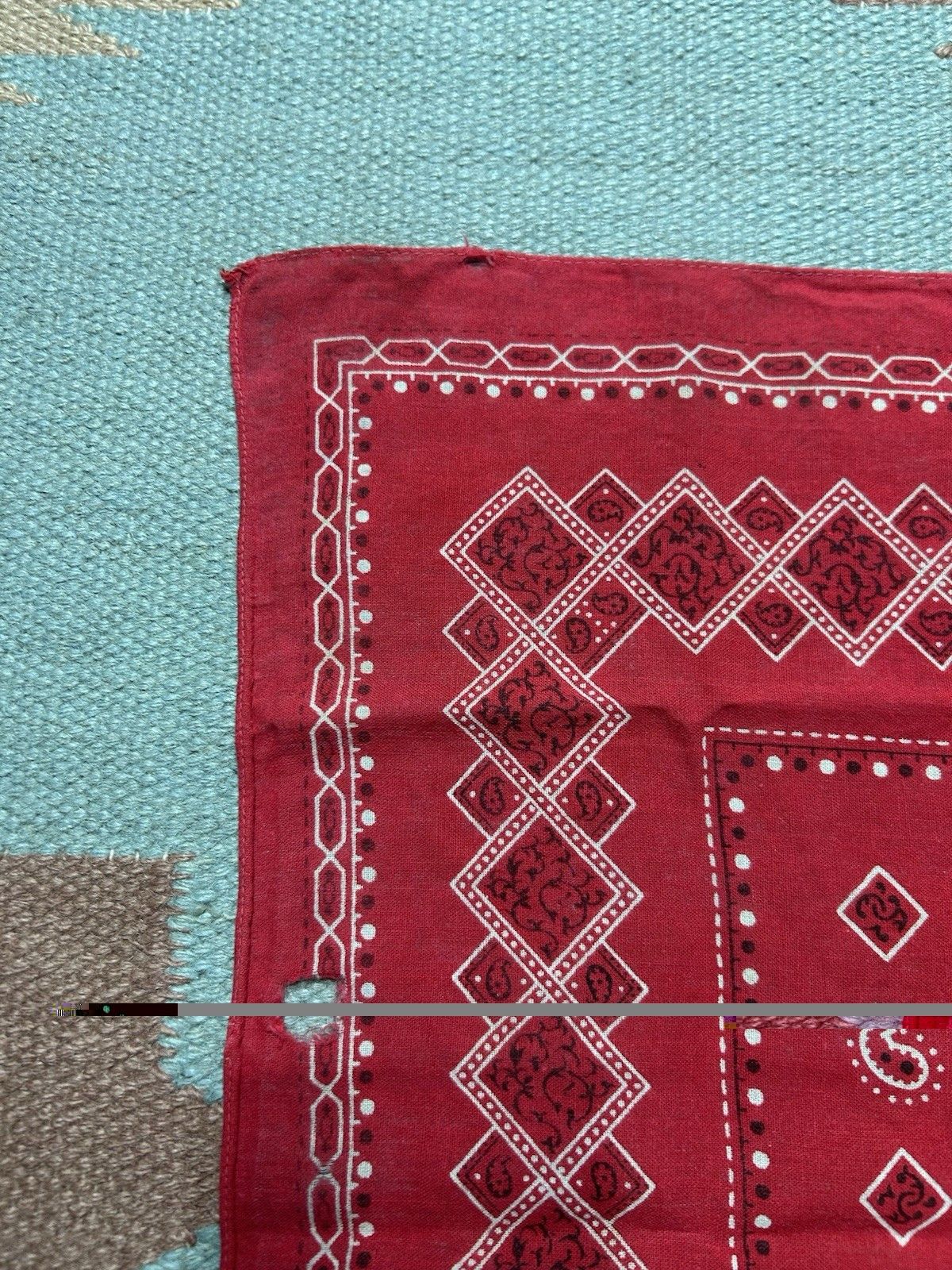 Vintage Vintage 1950s elephant bandana trunk up worn red selvedge Size ONE SIZE - 5 Thumbnail