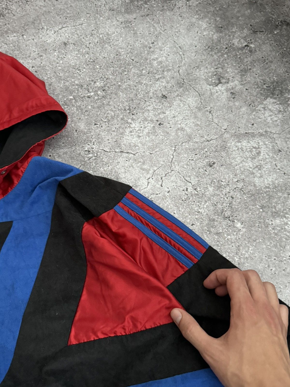 Adidas × Vintage Vintage adidas Velour felt track light hoodie Size US M / EU 48-50 / 2 - 7 Thumbnail