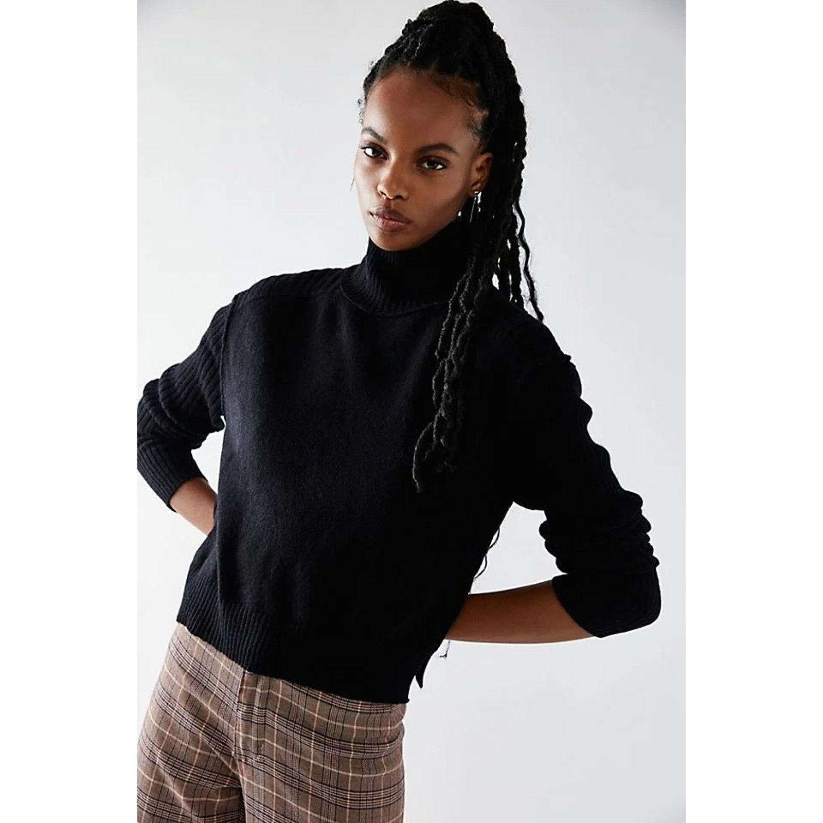 Free People Free People Aubrey Cashmere Turtleneck Sweater $158 XS Black Size XS / US 0-2 / IT 36-38 - 2 Thumbnail