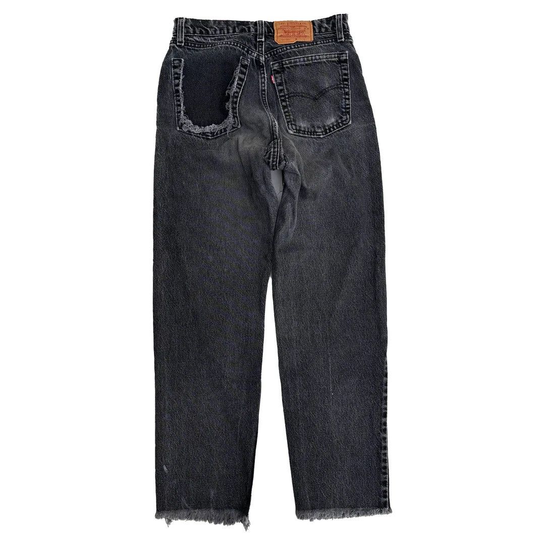 Levi's Levi’s 560 1980 80s Vintage W29 L29 Black Faded Denim Jeans Size 29" - 1 Thumbnail