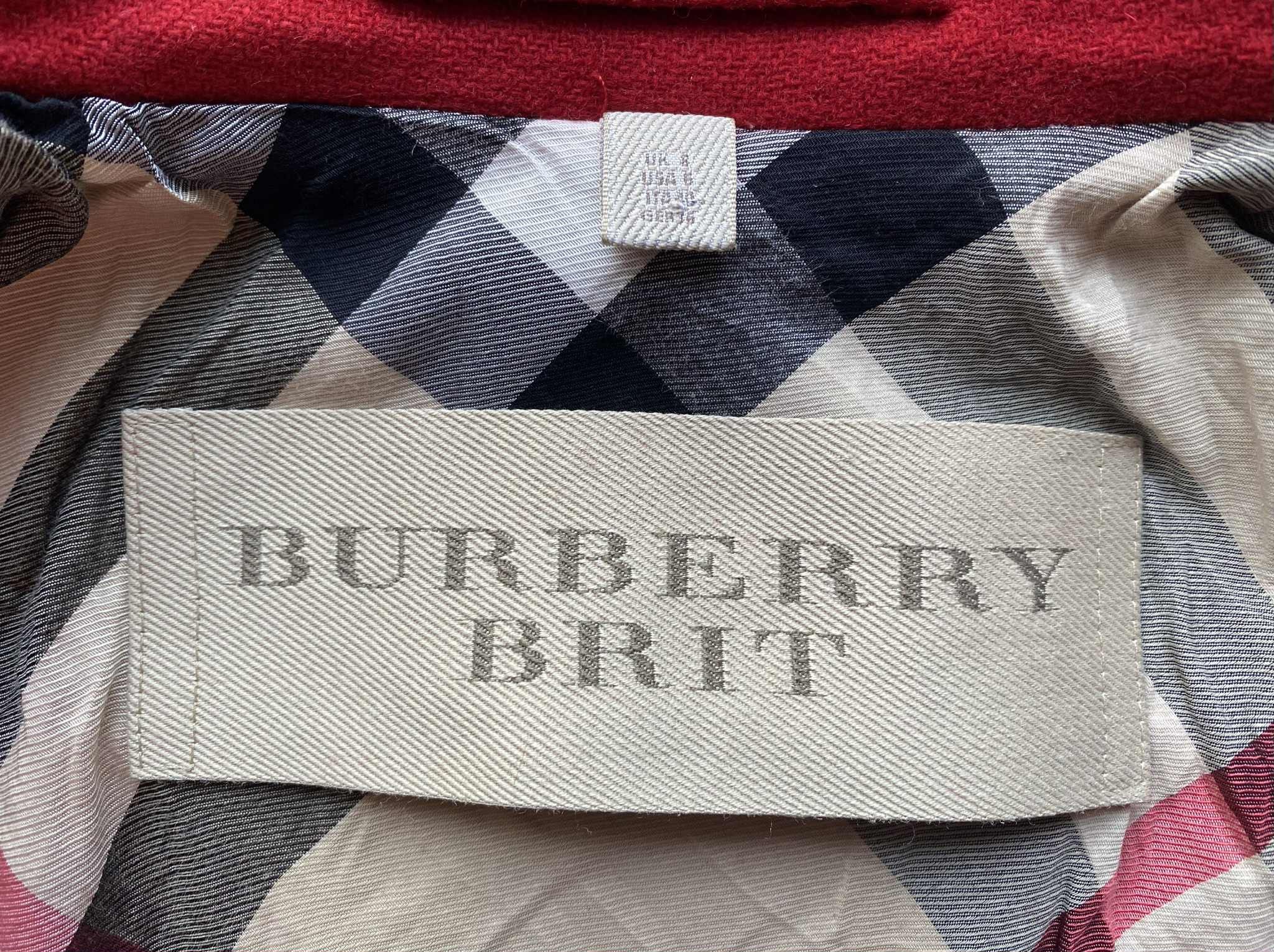 Burberry Burberry Brit Women Wool Red Peacoat Buttons Size S / US 4 / IT 40 - 9 Thumbnail