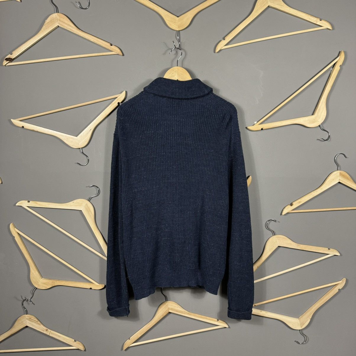 Polo Ralph Lauren × Ralph Lauren Polo Ralph Lauren Navy Shawl Collar Knit Sweater Size US XL / EU 56 / 4 - 8 Thumbnail