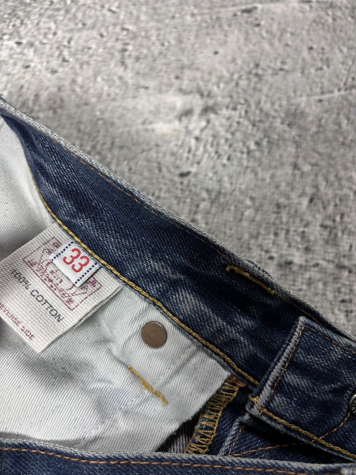 Evisu Evisu jeans daicock big logo yellow selvedge denim Size US 33 - 11 Thumbnail