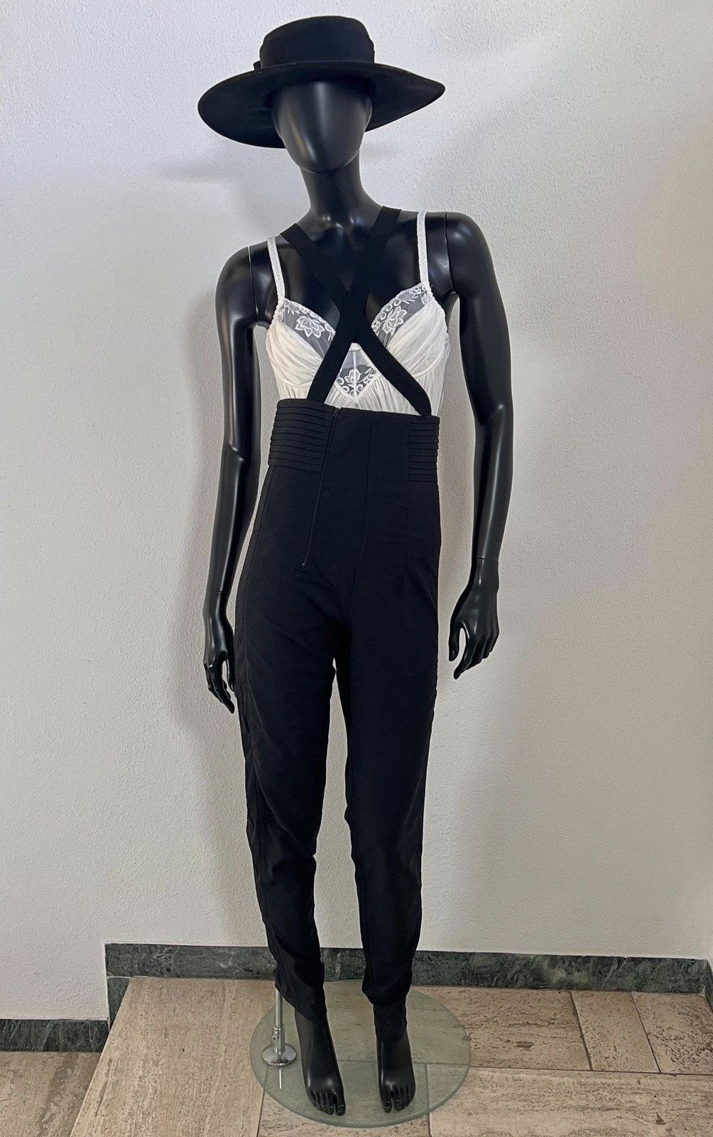 Marithe + Francois Girbaud Archive Prada Style Overalls High Waist Suspender Pants Size 27" / US 4 / IT 40 - 2 Thumbnail