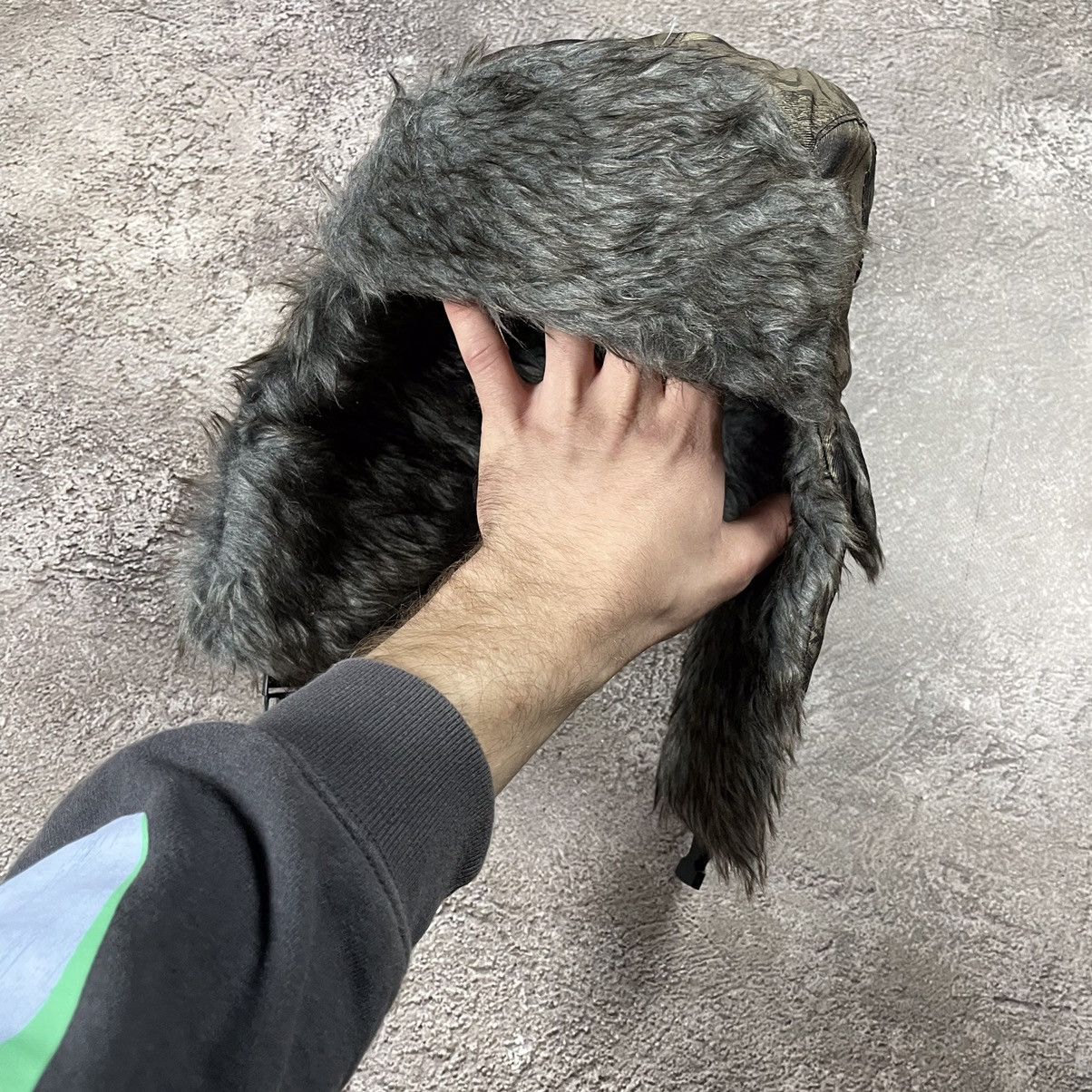 Vintage Vintage Forest Camo Beanie Furry Mohair Grunge Alt Baggy OS Size ONE SIZE - 4 Thumbnail