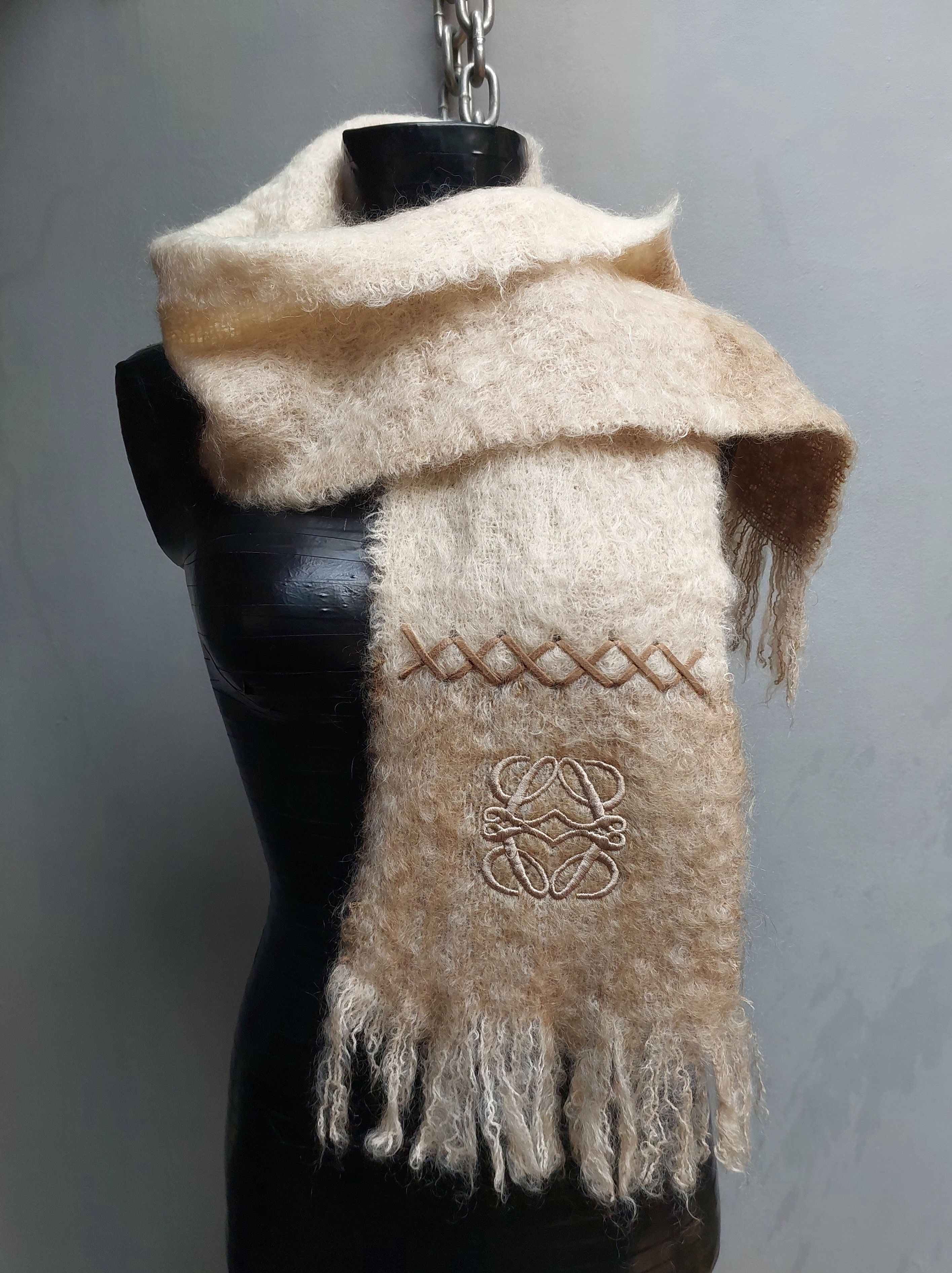 Loewe Loewe Anagram Mohair and Wool Scarf Size ONE SIZE - 3 Thumbnail
