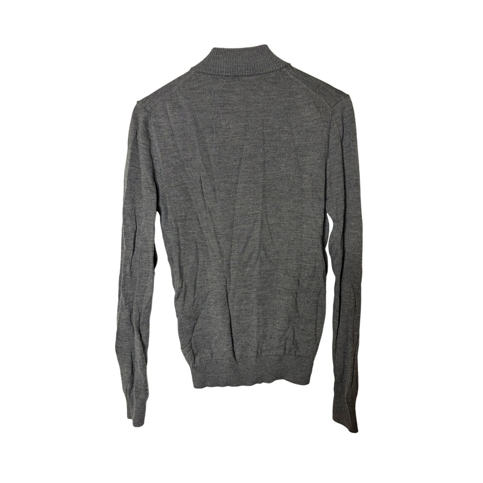 Suitsupply Suitsupply Charcoal Merino Wool Mock Neck Cardigan Sweater M Size US M / EU 48-50 / 2 - 5 Thumbnail
