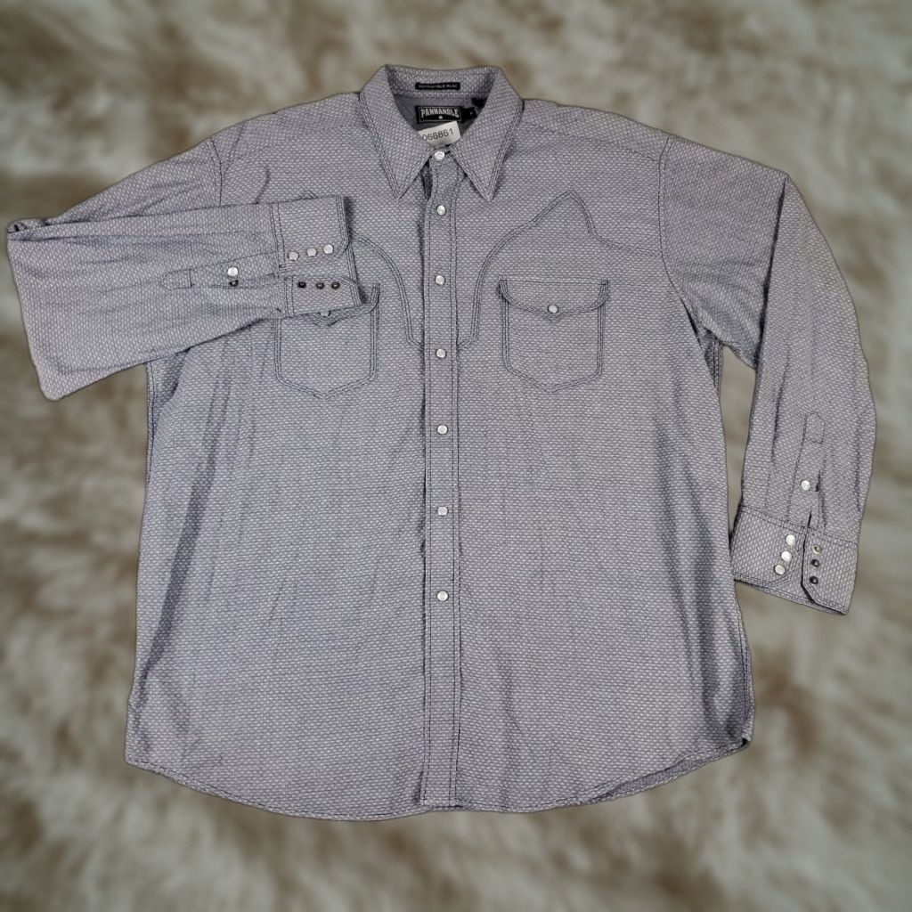 Vintage Panhandle Slim Shirt Mens XL Blue Western Pearl Snap Button Up Long Sleeve Size US XL / EU 56 / 4 - 1 Thumbnail