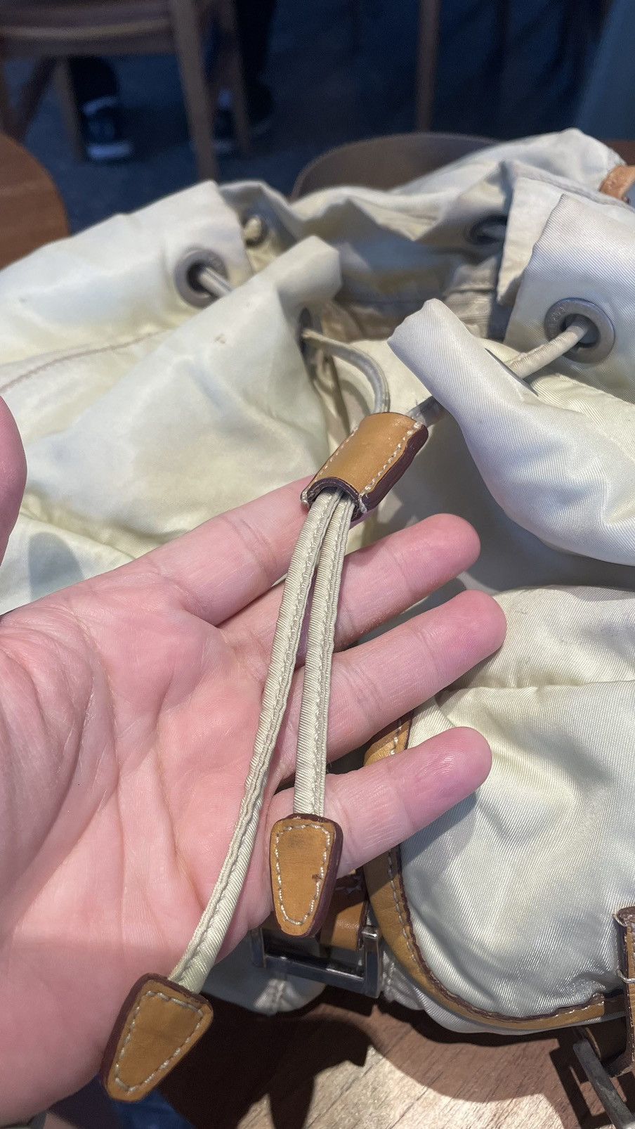 Prada × Vintage Prada Sport Cream Ivory Brown Nylon Leather Size ONE SIZE - 7 Thumbnail